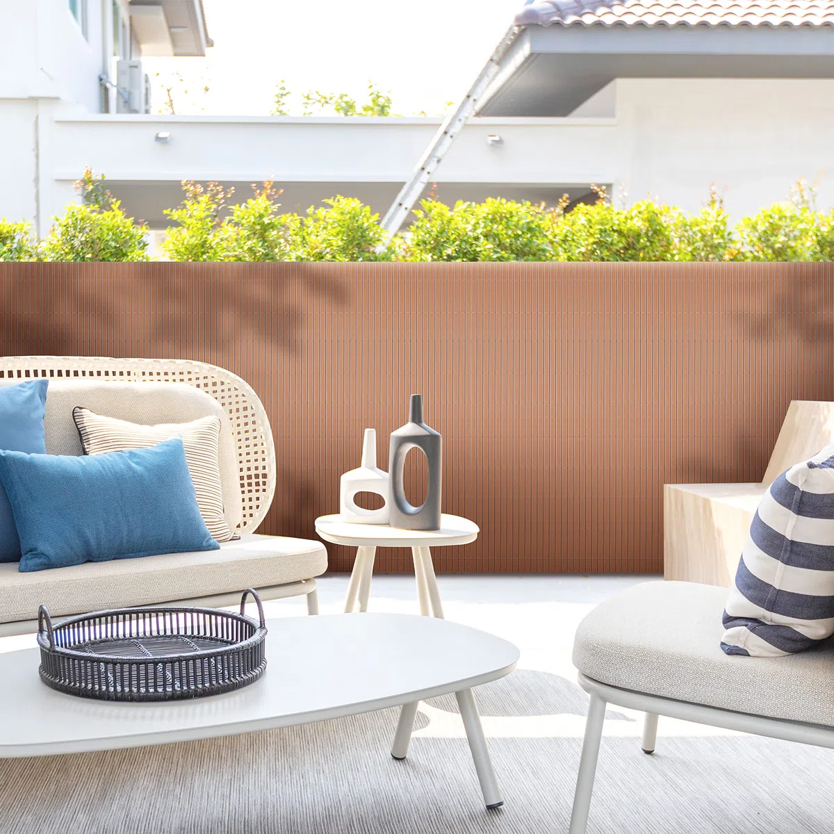 Ribelli PVC Brise-vue pour Terrasse Balcon Jardin Clôture Pare-soleil Coupe-vent, Couleur:brun, articles:Tapis de protection de la vie privée en PVC, dimension:100 x 500 cm