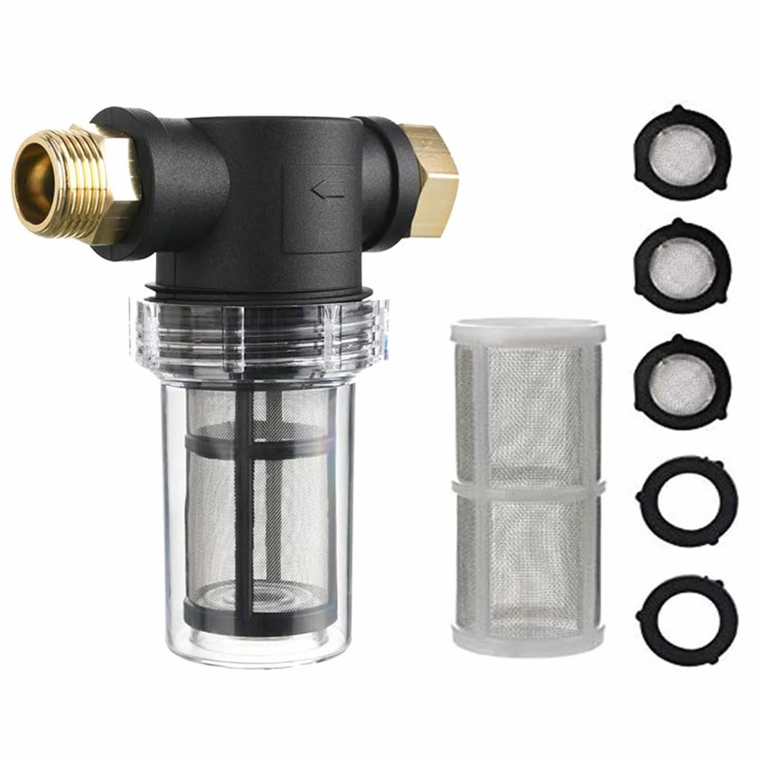 TWSOUL Préfiltre pour jardin 3/4" acier inoxydable 40/100 maille filtre pipeline haut débit arrosage