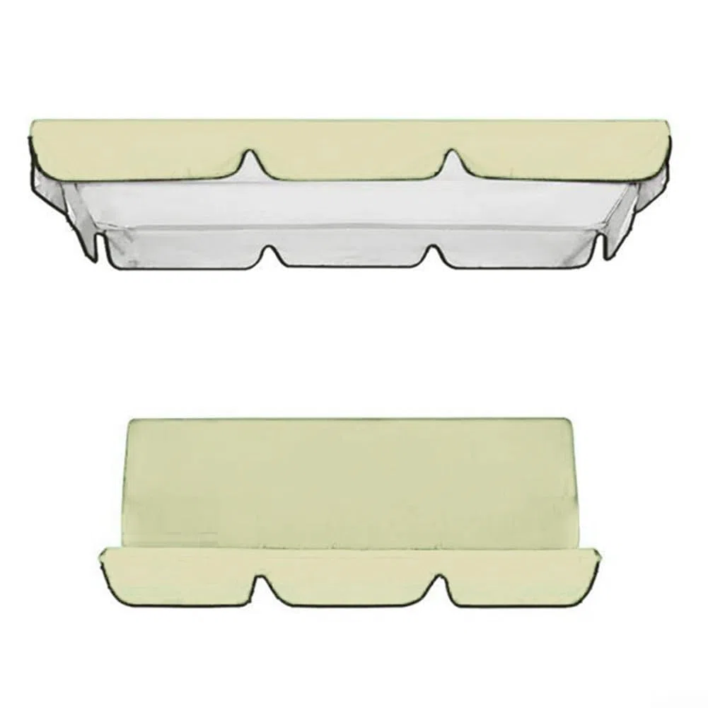 Kit de rechange pour balancelle 3 places avec toit et coussin de siège réglables - Pour balancelle de jardin - 3 housses de siège et housse de protection - Beige - 164 x 114 x 15 cm