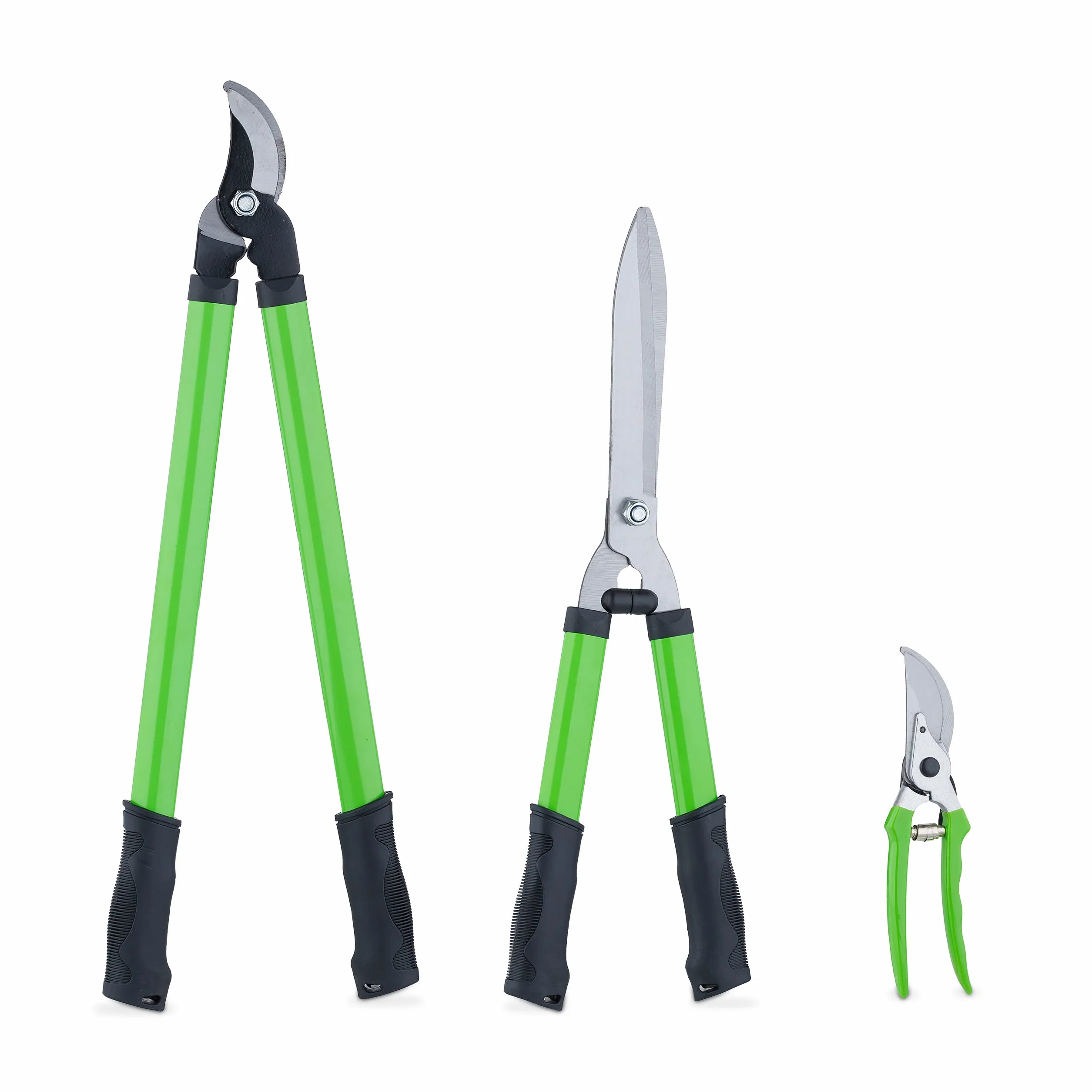 Relaxdays Lot d’Outils de Jardinage, pour Bois Vert, sécateur, cisaille & Taille-haie Manuel, Lame en Acier, Vert