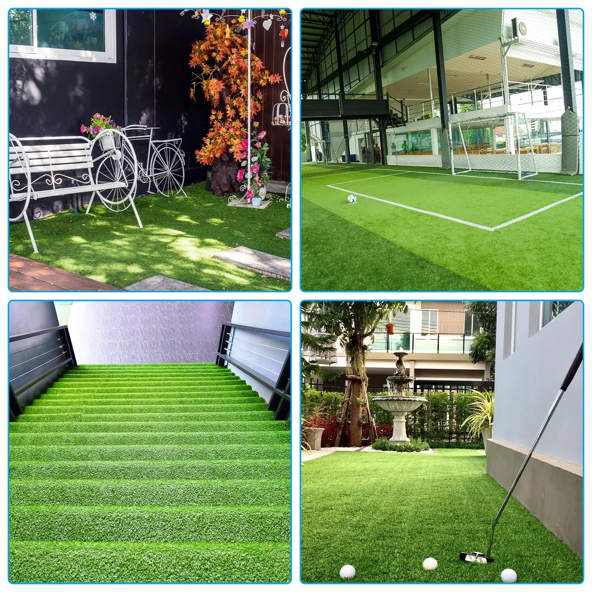 PATIKIL Gazon Ruban 4" x32 Ft, Double Face Auto Adhésif Artificiel Herbe Couture Ruban pour Jardin Pelouse Jointage Intérieur Extérieur Moquette Tapis, Vert