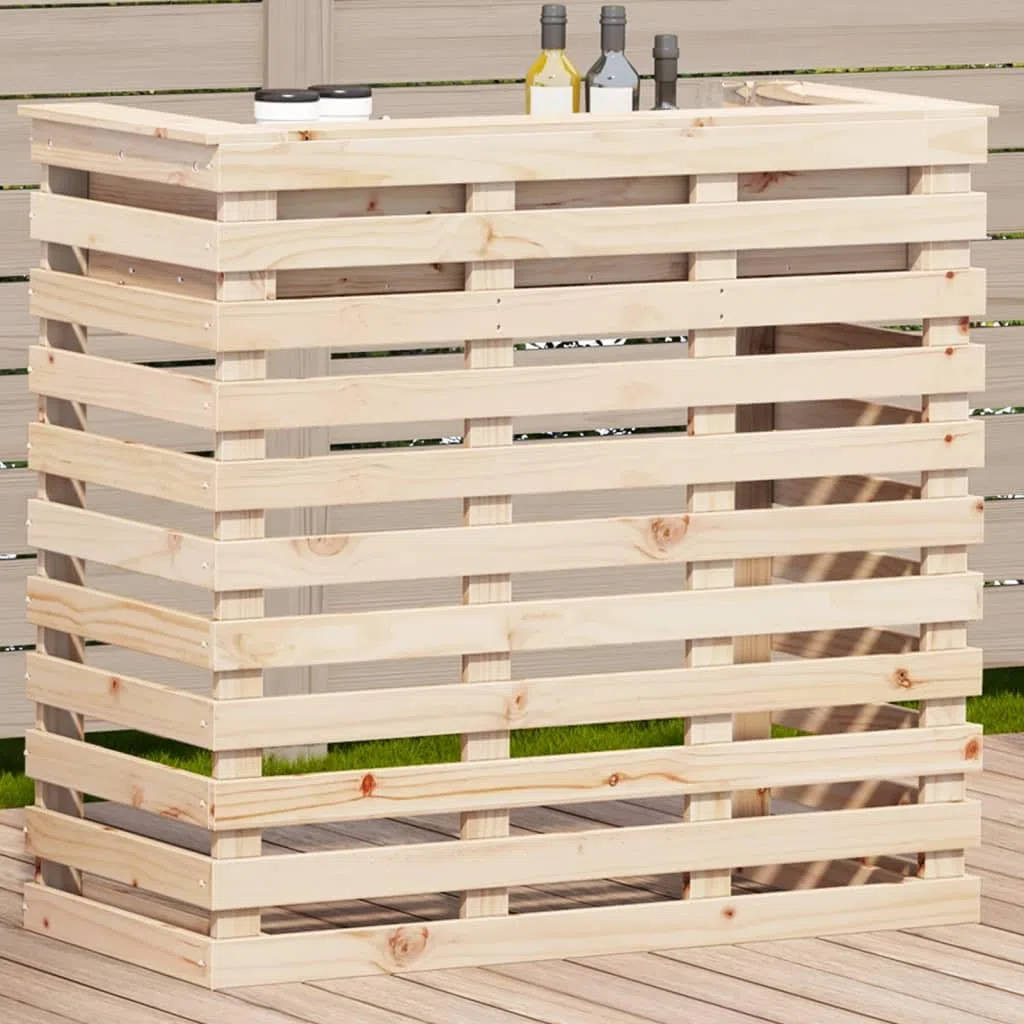 Table de bar d extérieur 113,5x50x103 cm bois massif de pin