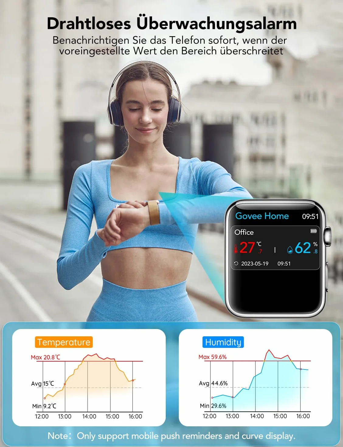 GoveeLife Hygromètre Wi-Fi Thermomètre numérique Température Humidité Intérieur Contrôle à distance Notification Application Stockage Données
