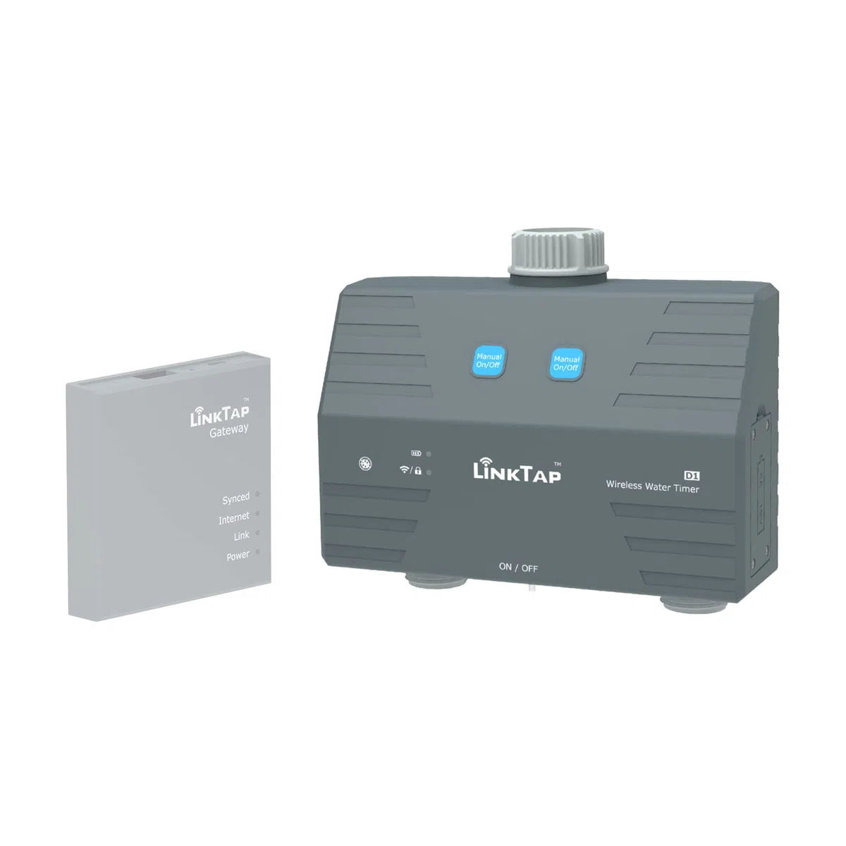 LinkTap D1 Programmateur d'arrosage Intelligent pour Jardin, Gateway Non Inclus, Débitmètres intégrés, Adaptation météo, Détection et Notification d'Erreurs, Portée Plus Large Que WiFi, IP66, Alexa