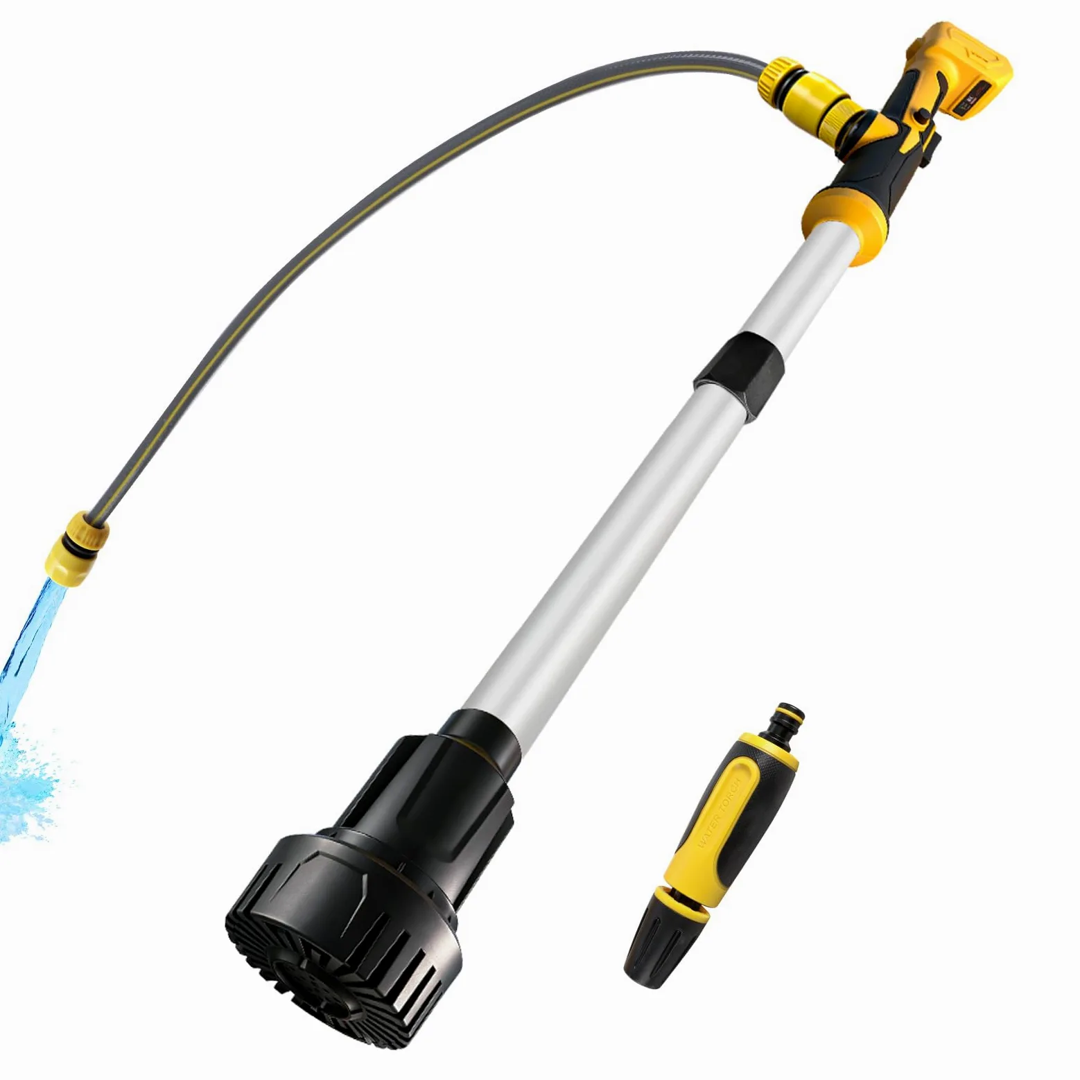 Pompe de transfert d'eau sans fil compatible avec De-Walt 18V, pompe de transfert portable, hauteur de tête de 3 m, débit élevé de 3600 L/h pour sous-sol, piscine, étang, barils de pluie, vidange de