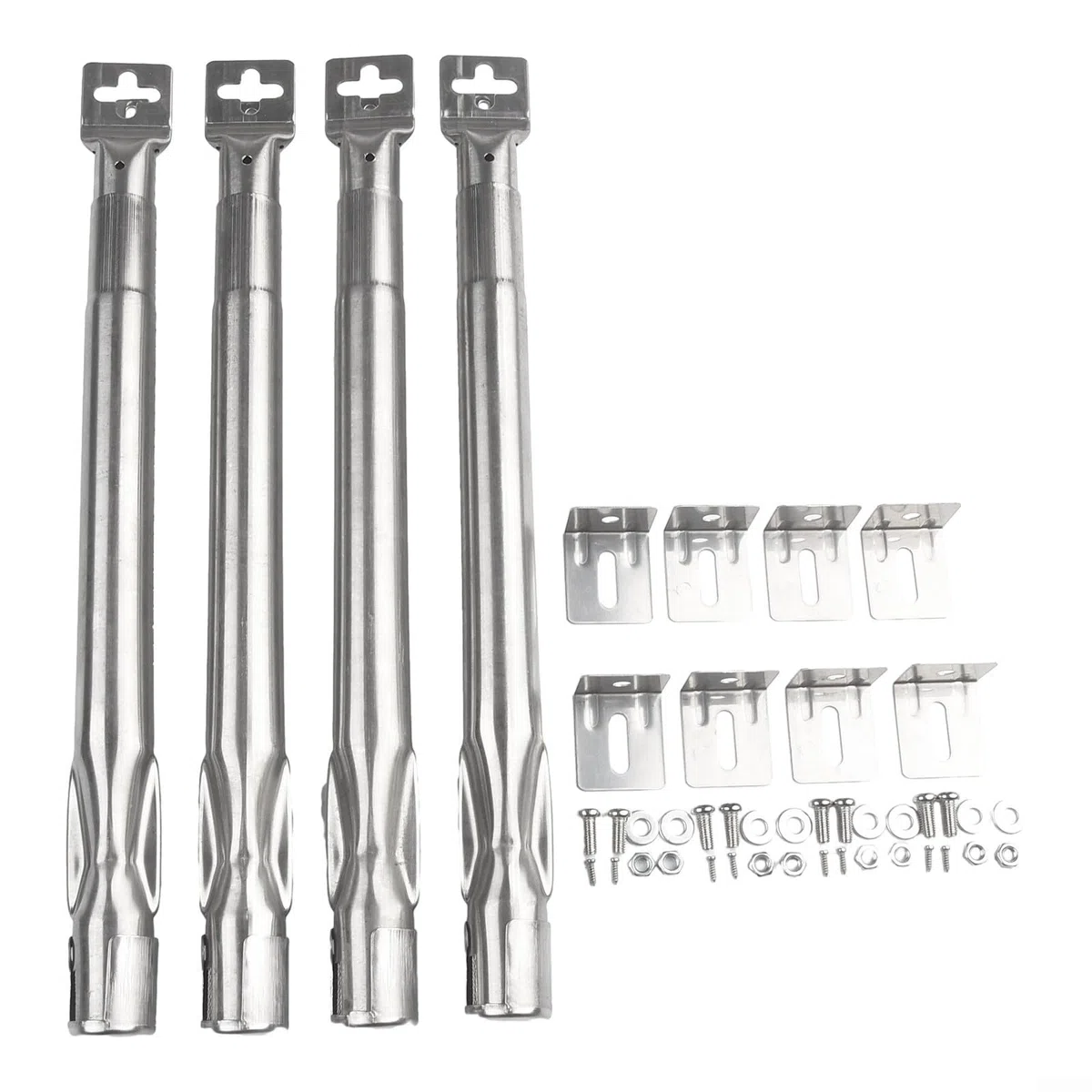 Lot de 4 brûleurs à gaz réglables en acier inoxydable de 35 à 42 cm pour barbecue avec trou de 11 mm
