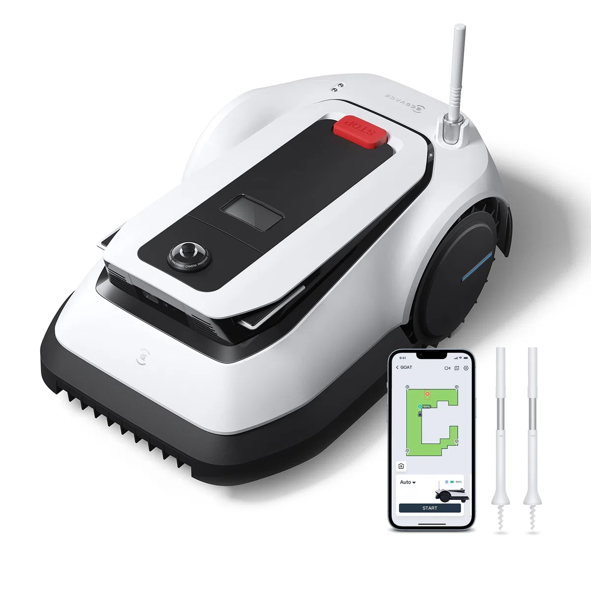 ECOVACS Tondeuse Robot G1 (délimitation sans Fil, évitement d'obstacles 3D AIVI, Planification Intelligente, Mowing Area 1600m2, réglage de la Zone d'accès Interdit, gestionnaire vidéo)