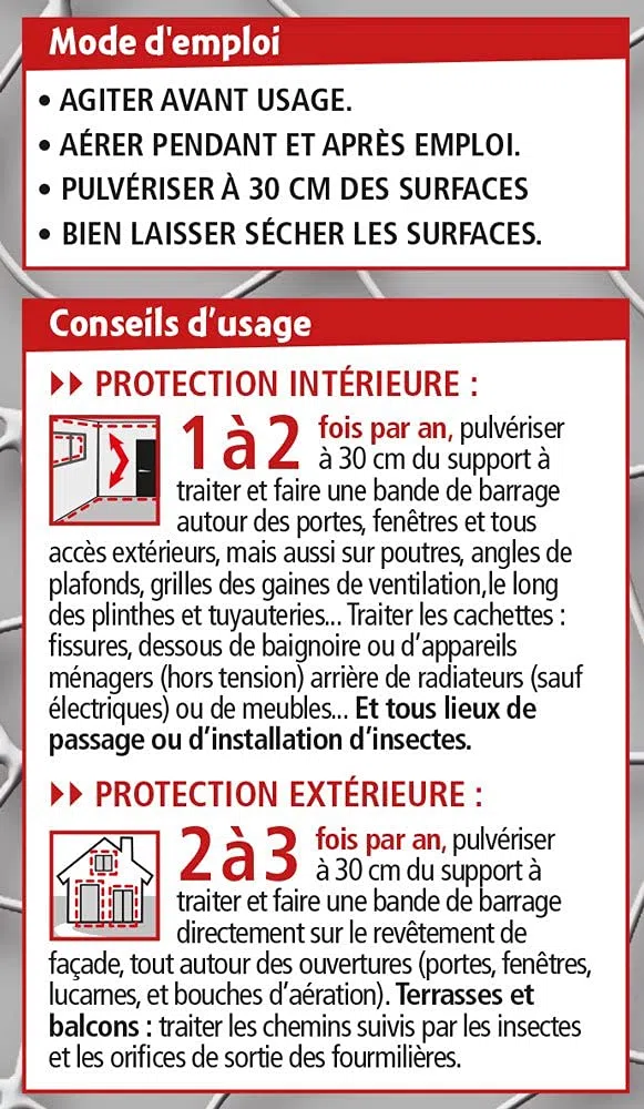 FULGATOR - Insecticide Super-Barrage HALTE Araignées - Action rapide et puissante contre les insectes rampants : araignées, fourmis, cafards - Résiste aux intempéries - Fabriqué en France - 500mL