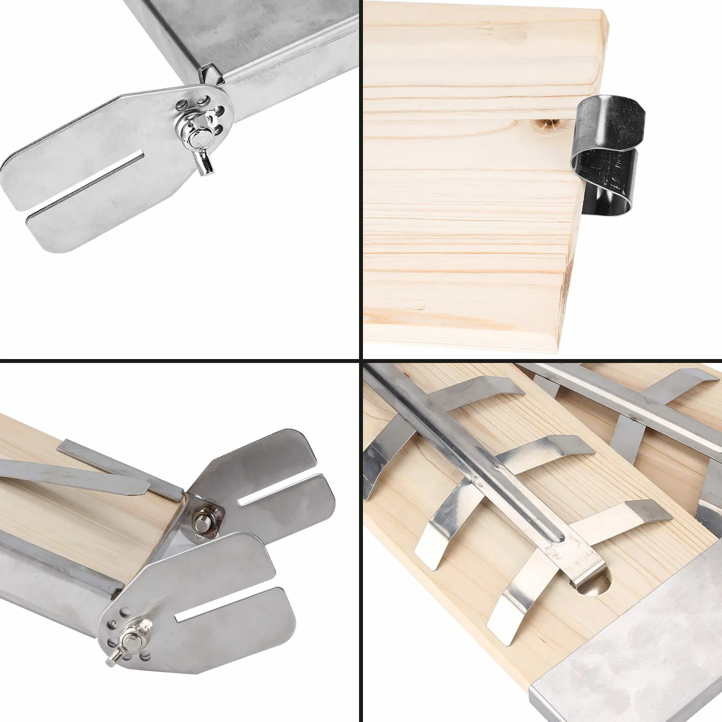 Randaco Lot de 4 planches à saumon flammé avec support - Planche à saumon avec fonction réversible - Planche à saumon pour griller, brasero - Charge maximale : 2,5 kg - Planche à saumon pour barbecue