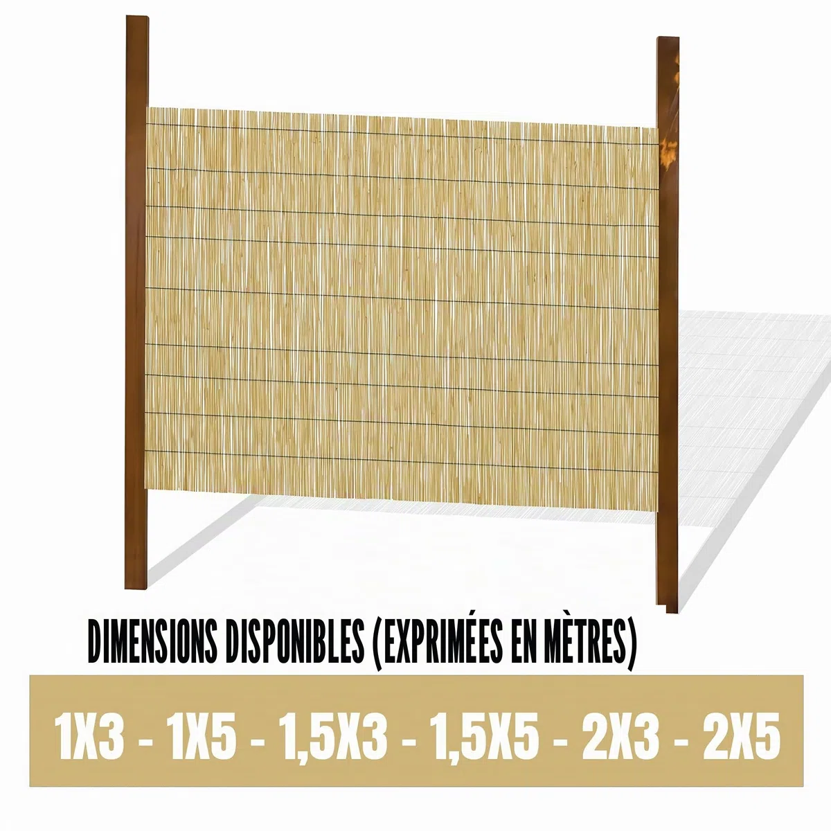 ESTO Canisse En Bambou Naturel Pour Extérieur, Clôture Décorative En Bambou Baril Bambou, Filet Franges Privacy (1,5 x 5 mètres)