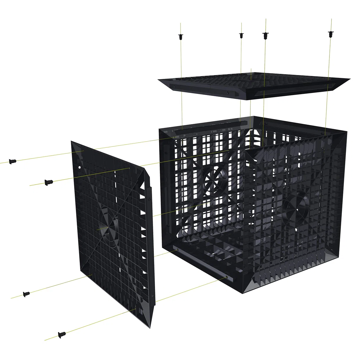 Cagette pour la rétention des eaux de Pluie 820L, y Compris Chiffon Anti Racine (Kit Complet)