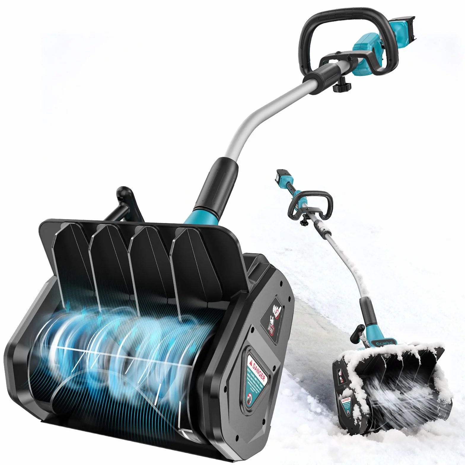 Ecarke Fraise à Neige sans Fil Compatible Makita 18V, Moteur Brushless 1000W, Hauteur 20 cm, Largeur 33,5 cm