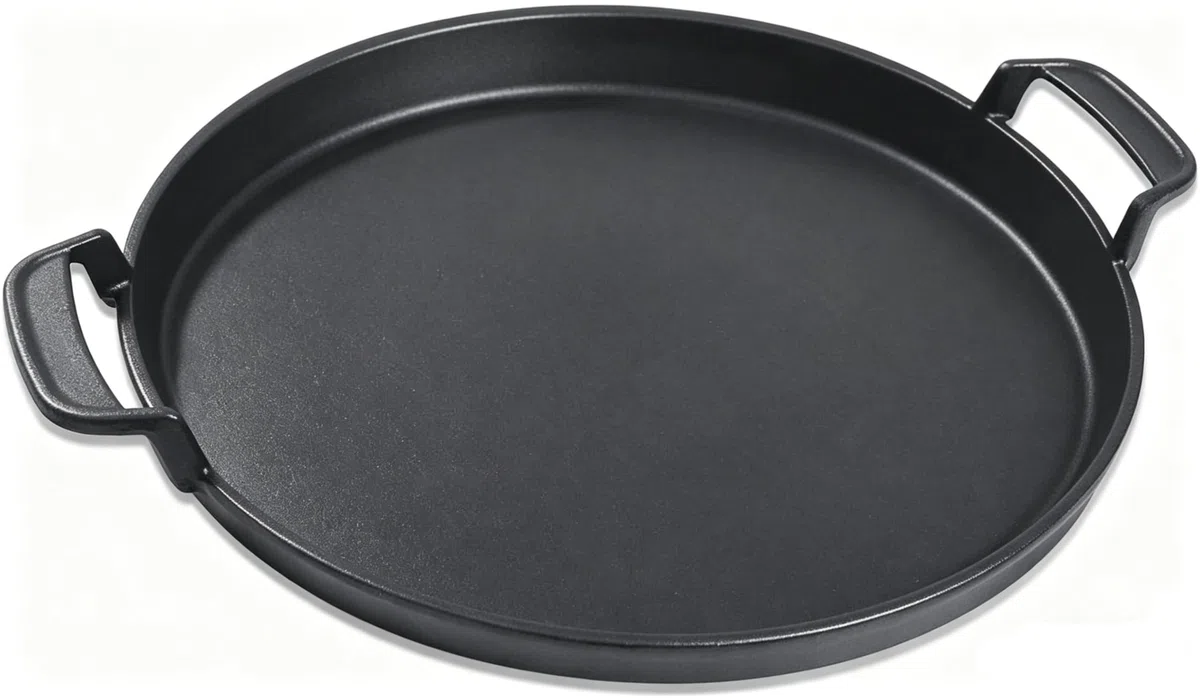 Denmay Plaque de Gril Ronde en Fonte 30,5 cm pour Barbecues à Charbon Weber 57cm Compatible Weber Gourmet BBQ System Noir