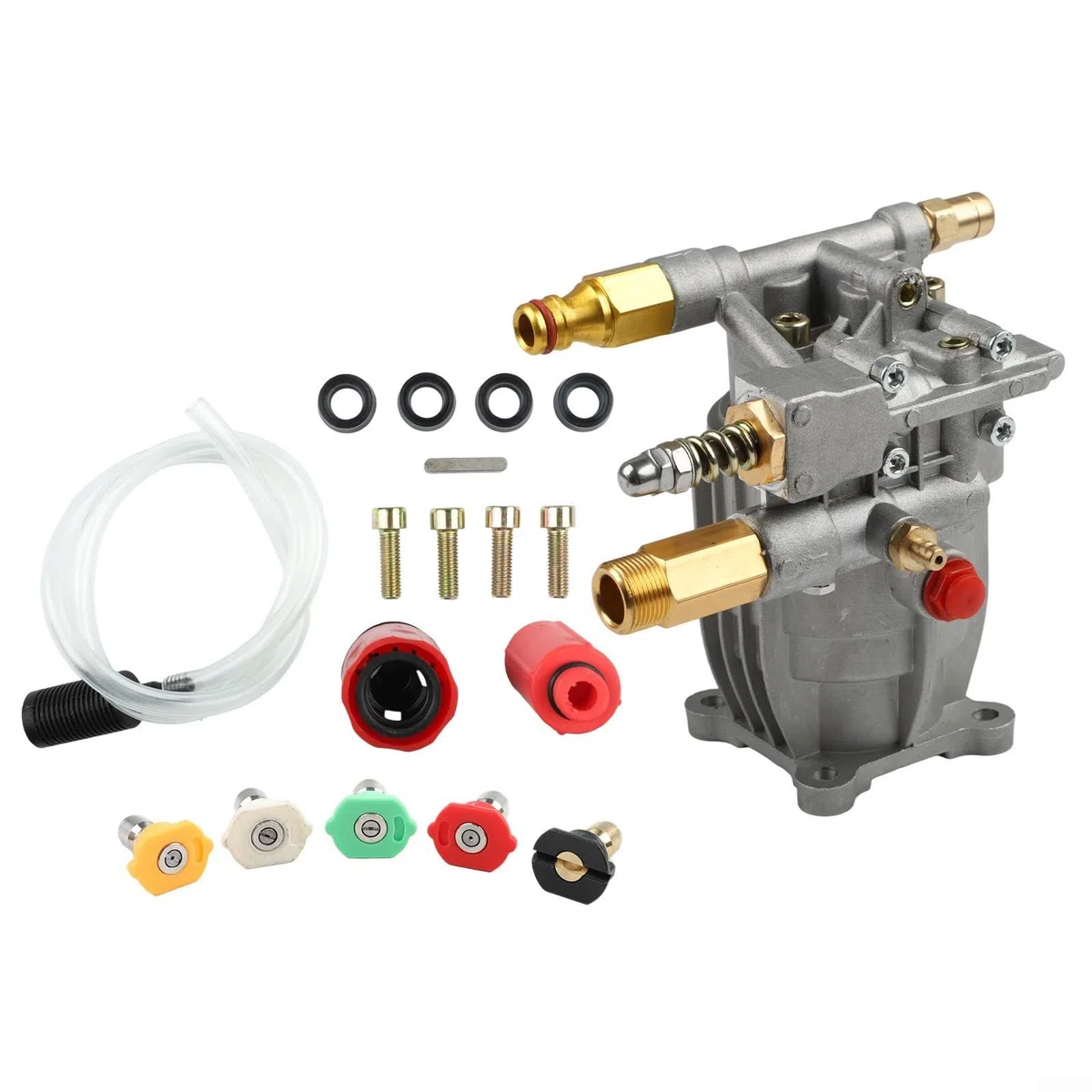 Gdfnmogo Pompe de nettoyeur haute pression horizontale, arbre de 1,9 cm 2400-2750 PSI 2,2-2,4 GPM démarrage à froid, compatible avec plusieurs marques construction en métal