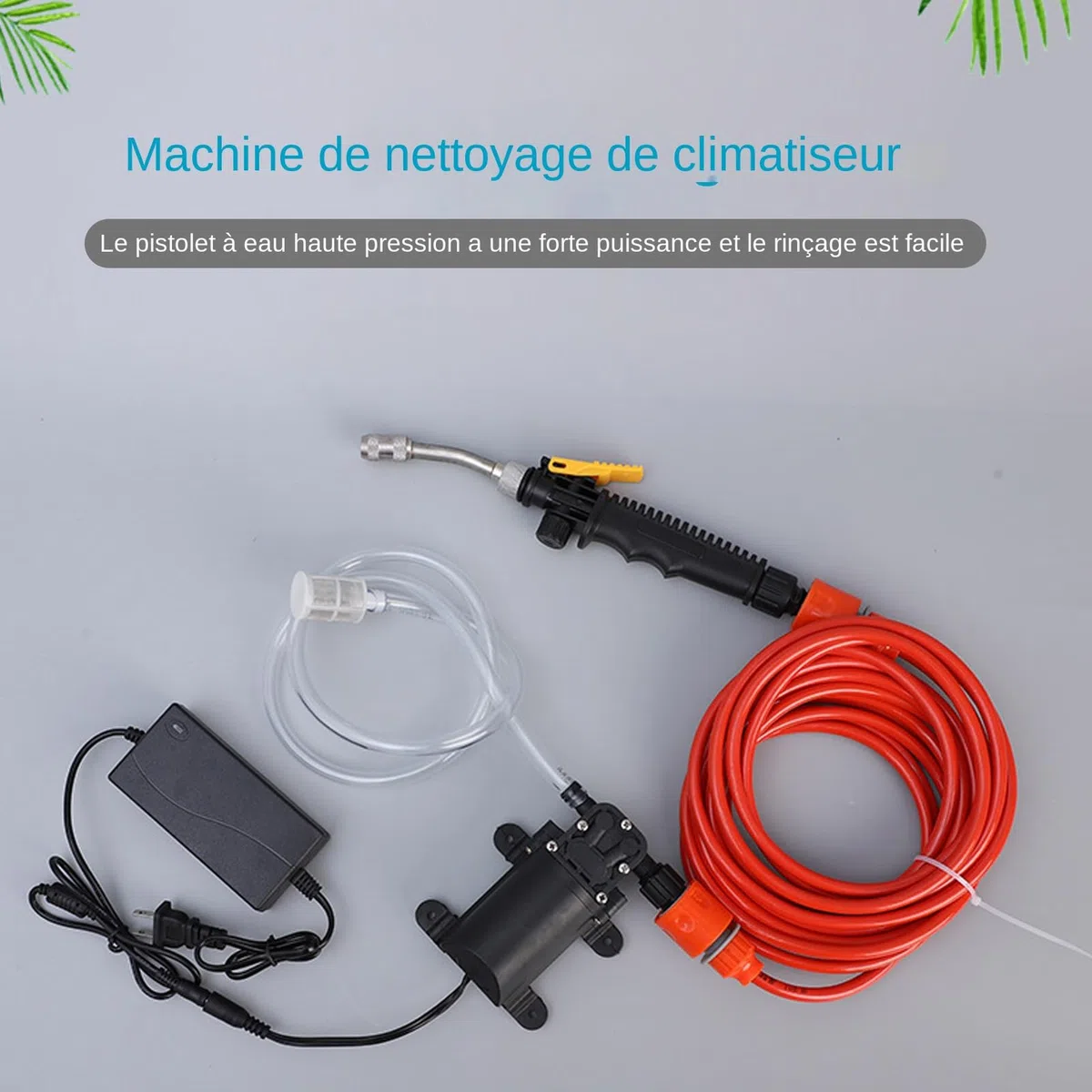 Kit De Pompe De Lavage Portable pour Nettoyeur Haute Pression avec Tuyau De Sortie d'eau De 6 M Nettoyeur De Climatiseur Domestique Machine De Nettoyage Électrique De Pompe À Eau À Haute Pression
