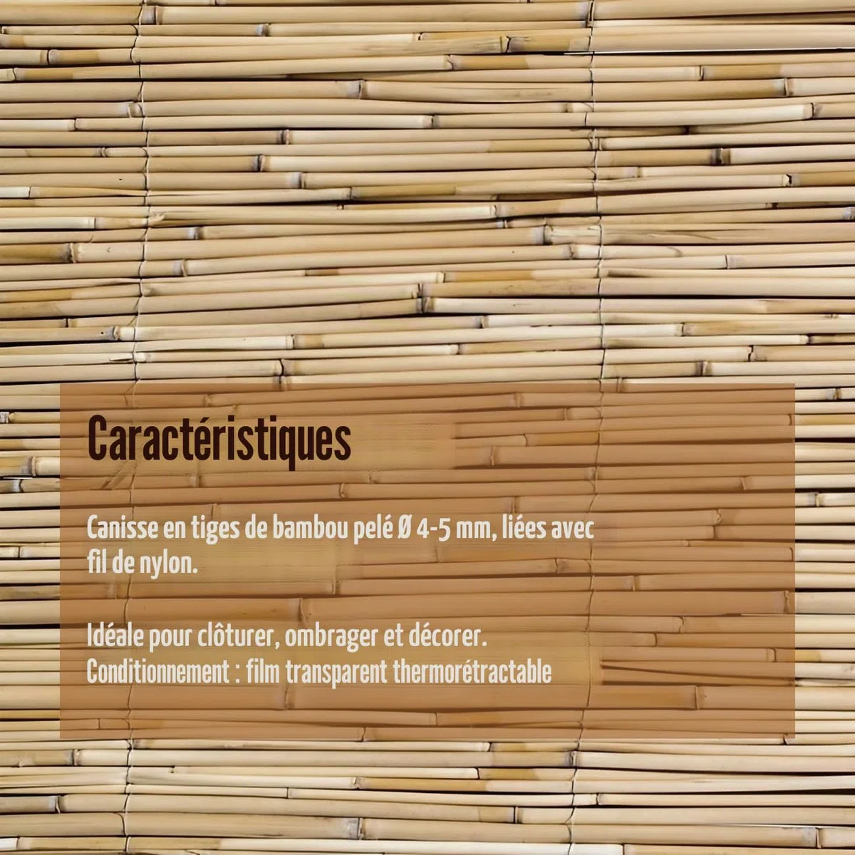 ESTO Canisse En Bambou Naturel Pour Extérieur, Clôture Décorative En Bambou Baril Bambou, Filet Franges Privacy (1,5 x 5 mètres)