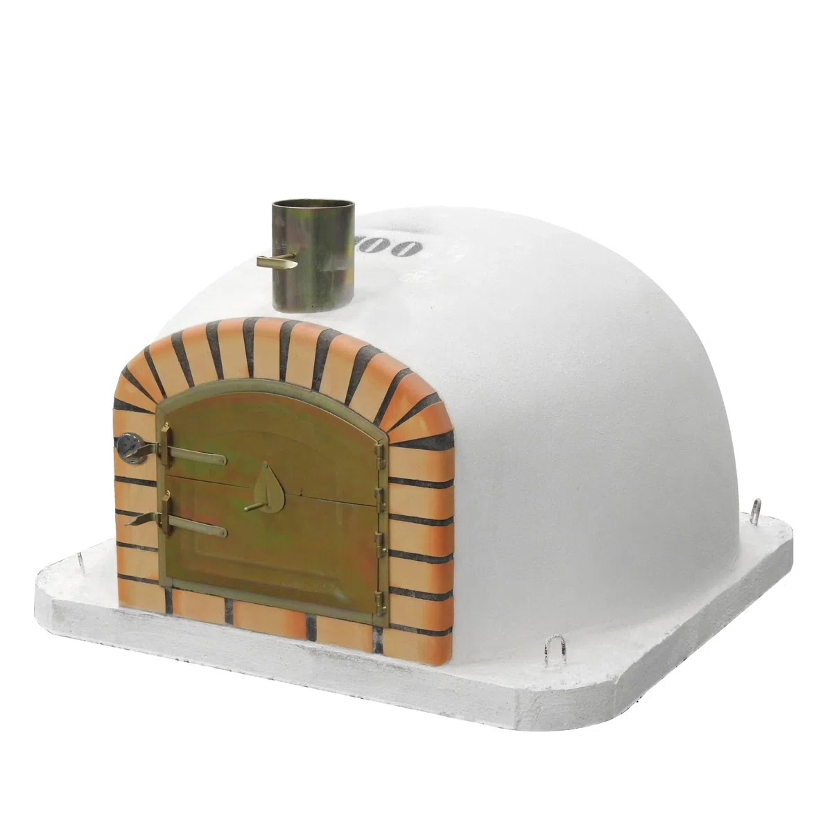 MOVELAR - Four à Bois Extérieur VULCANO (Blanc - 100 x 100 x 80 cm) - Four traditionnel extérieur, non isolé, béton réfractaire, cuisson feu bois, idéal terrasse et jardin