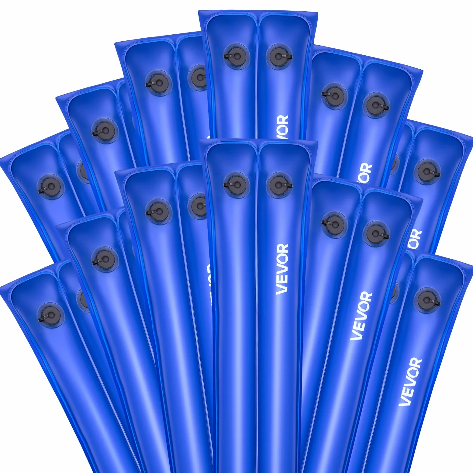 VEVOR Sac à Eau pour Bâche de Piscine, Lot de 12, Sac de Lestage Double Chambre, 3 m, Sacs Tube Lestés PVC Épaisseur 0,4 mm, avec Bouchon à Visser Étanche, pour Bâche de Piscine Creusée Hiver, Bleu