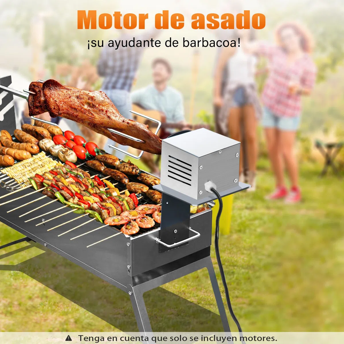 Accessoires de barbecue - Moteur de barbecue 220 V - Moteur tournebroche 25 W - En acier inoxydable - Barre pivotante - Longue durée de vie - Moteur pour cochon de lait - Pour rôtir le porc
