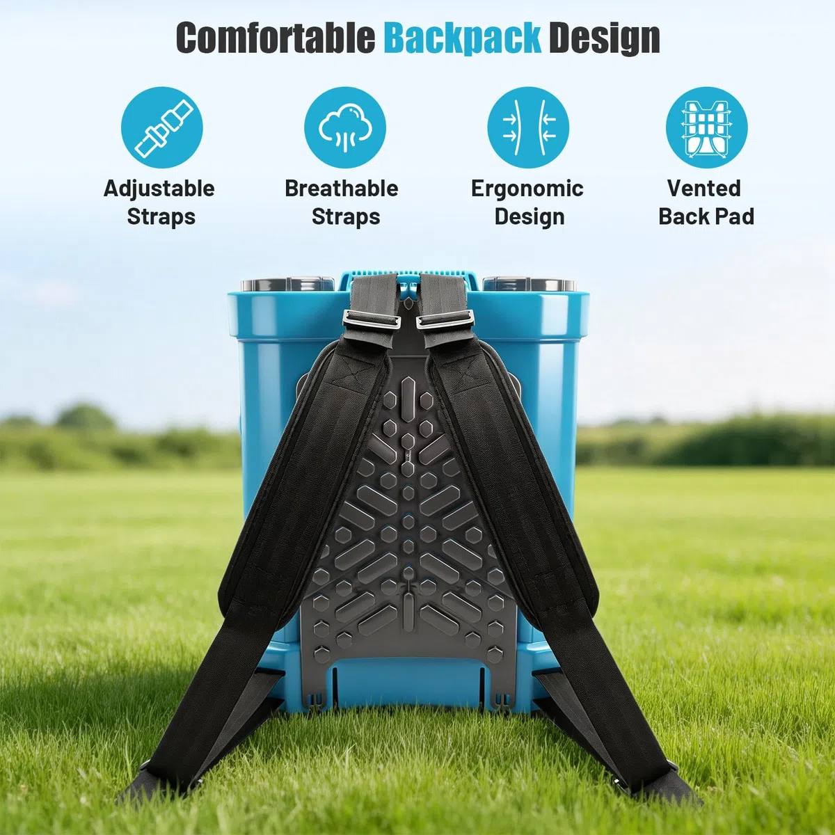 SideKing Pulvérisateur Électrique à Dos 16L, Pulvérisateur de Jardin Pression Réglable Jusqu’à 8,3 Bars, 2 Lances, Dossier Ergonomique, 5 Buses, Pulvérisateur Toiture Nettoyage Anti-Mousse & Façade