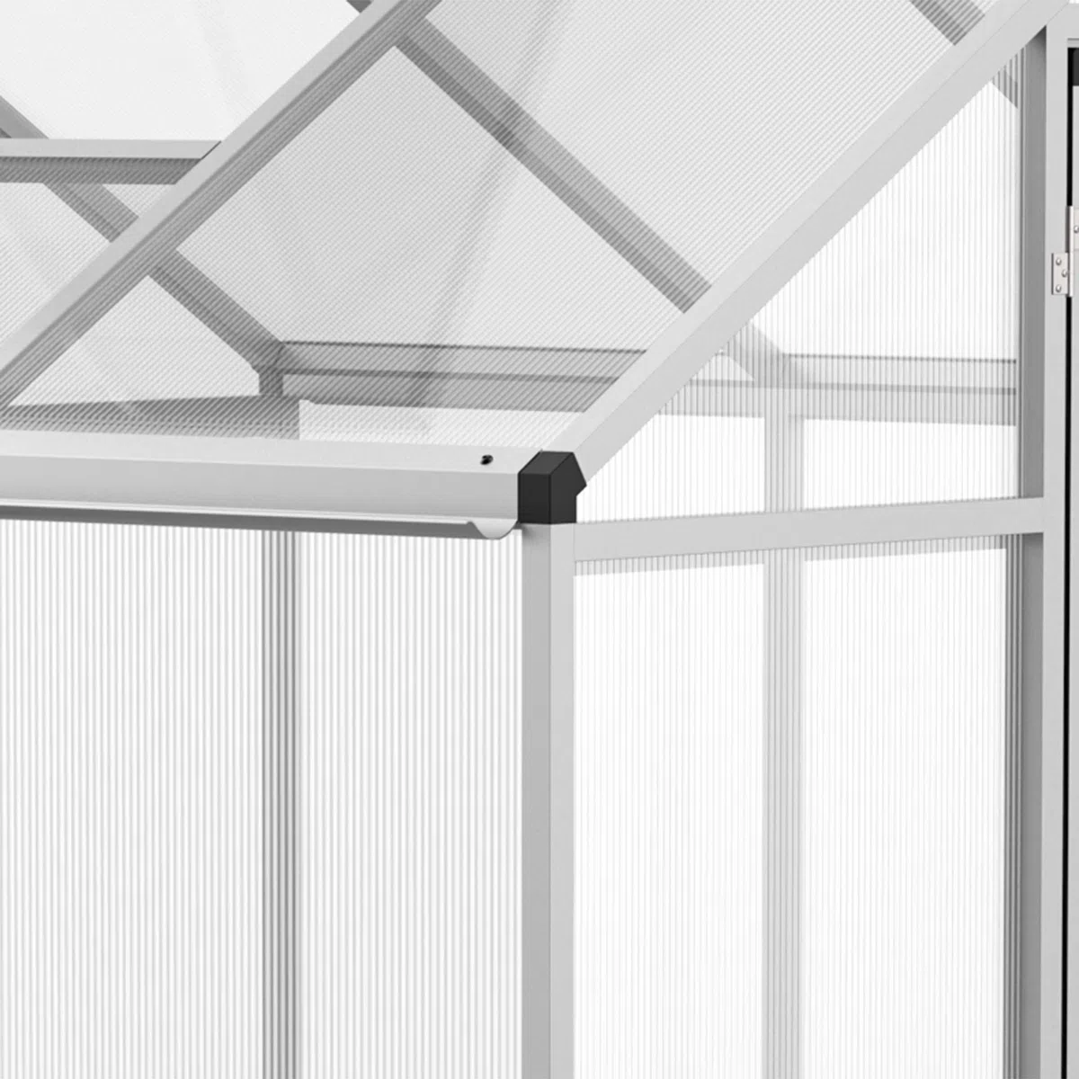 Outsunny Serre de Jardin en Aluminium Polycarbonate, Serre avec fenêtres supérieures réglables, Porte battante, abri extérieur résistant aux intempéries pour Plante Fleur, 303x183x195 cm, Transparent