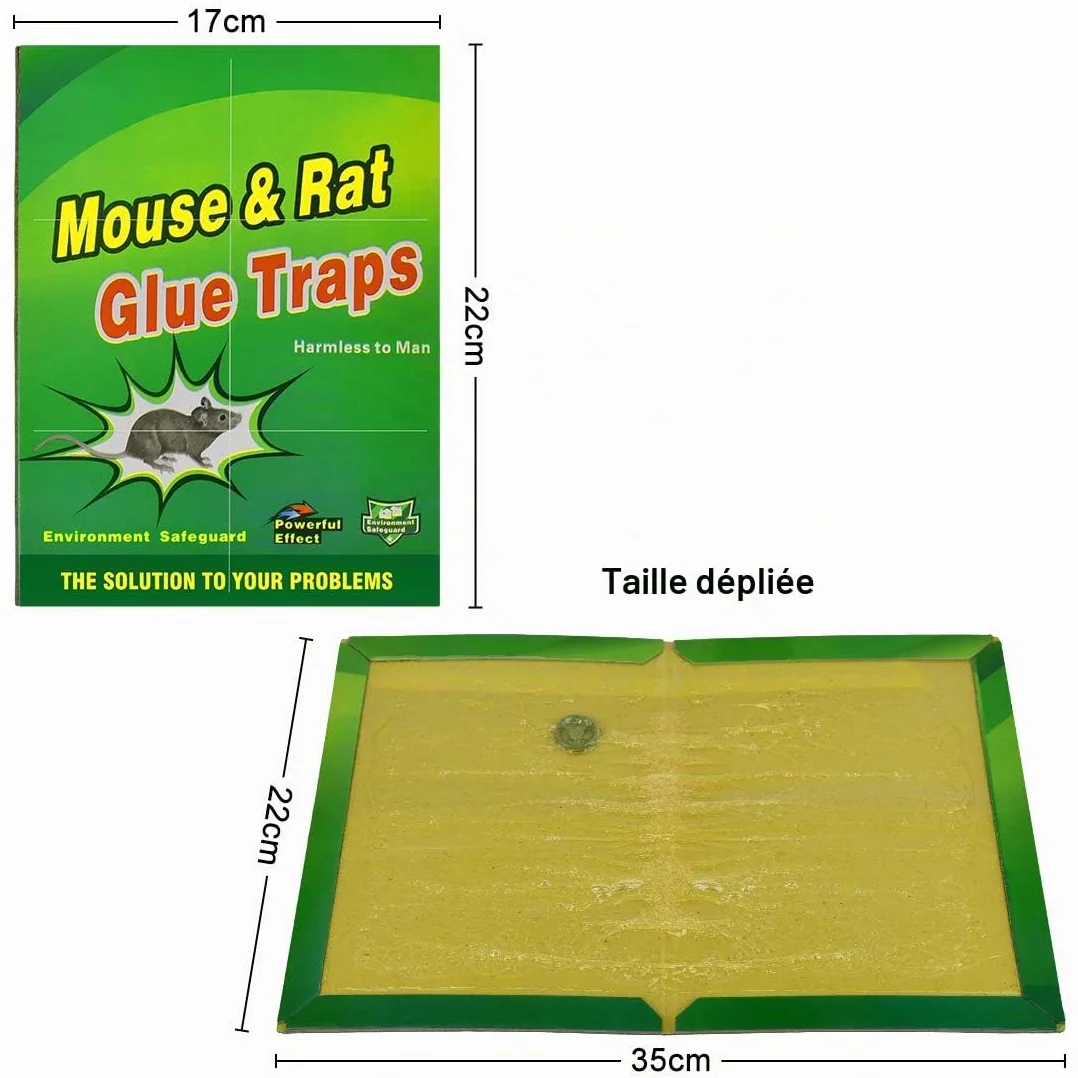 Piege a Souris Rat Colle Collant 22 Pièces Pièges à Souris Attrape Anti Souris Rat Glue Plaque Collante Piège Souris et à Rats Puissant Mouse Trap Mulot Exterieur Efficace Interieur