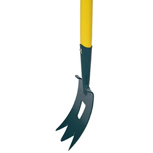 LEBORGNE - Binette Trident EM Poignée Naturovert - Lame Tuilée Affûtée - Manche Extra-Long 150 cm - Désherbage Intensif - H 2 cm x Larg 10 cm - Poids 1 kg