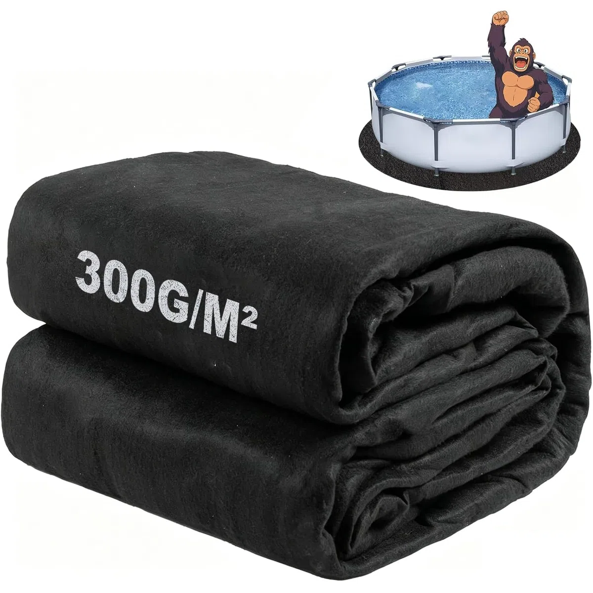 Tapis rond de 3 m pour piscine hors sol, Gorilla Pad pour piscine hors sol, matériau géotextile durable, tapis de sol pour piscine pour la prévention des perforations, prolonge la durée de vie