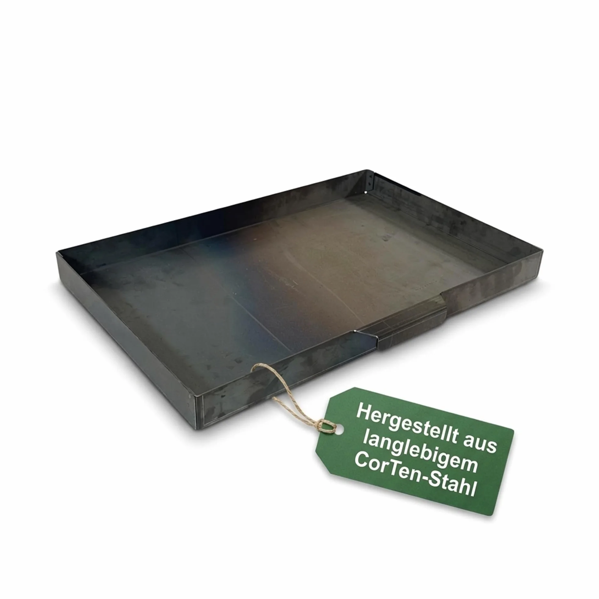 EWH Bac à cendres pour barbecue en acier CorTen aspect rouille (60 x 40 cm) Bac à cendres/bac à cendres, barbecue extérieur, cheminée extérieure