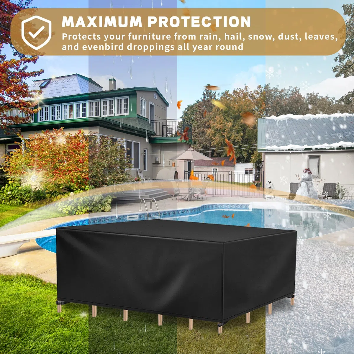 Housses de Meubles de Jardin Extérieur 220x180x20cm/L x Largeur x H Housse de Protection pour Table Imperméable,Couverture de Protection Meubles Bâche Salon de Jardin Imperméables Anti-UV