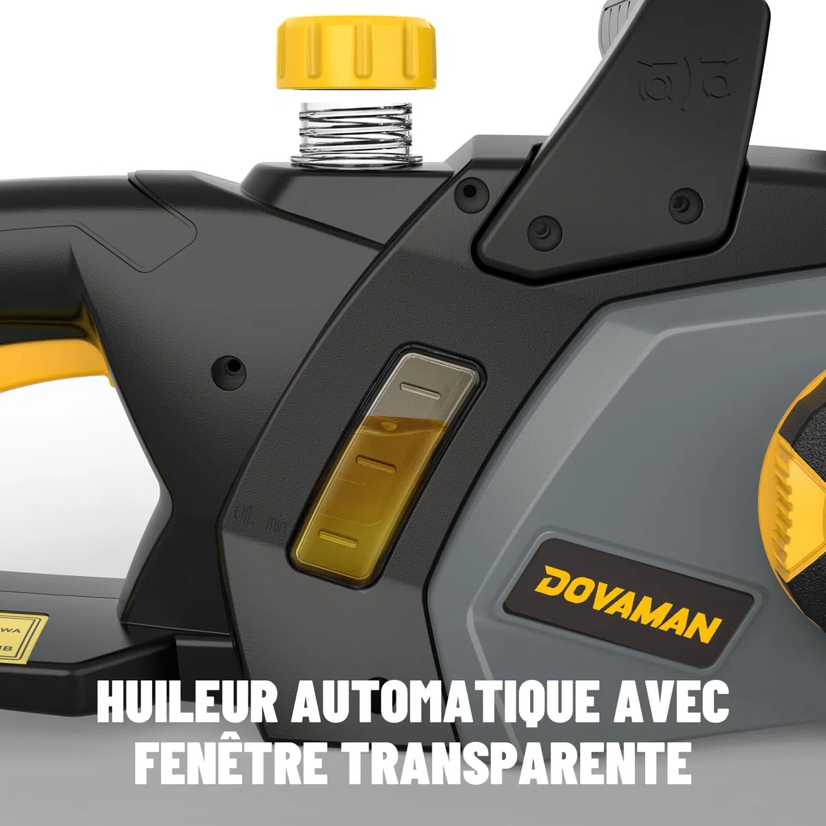 DOVAMAN Tronçonneuse Électrique 2400W, Tensionnement Sans Outil en un Pas, 40cm Guide et Chaîne Oregon, 15m/s Vitesse de Chaîne, Lubrification Automatique, Frein Mécanique, 2 Chaînes - DCS01A