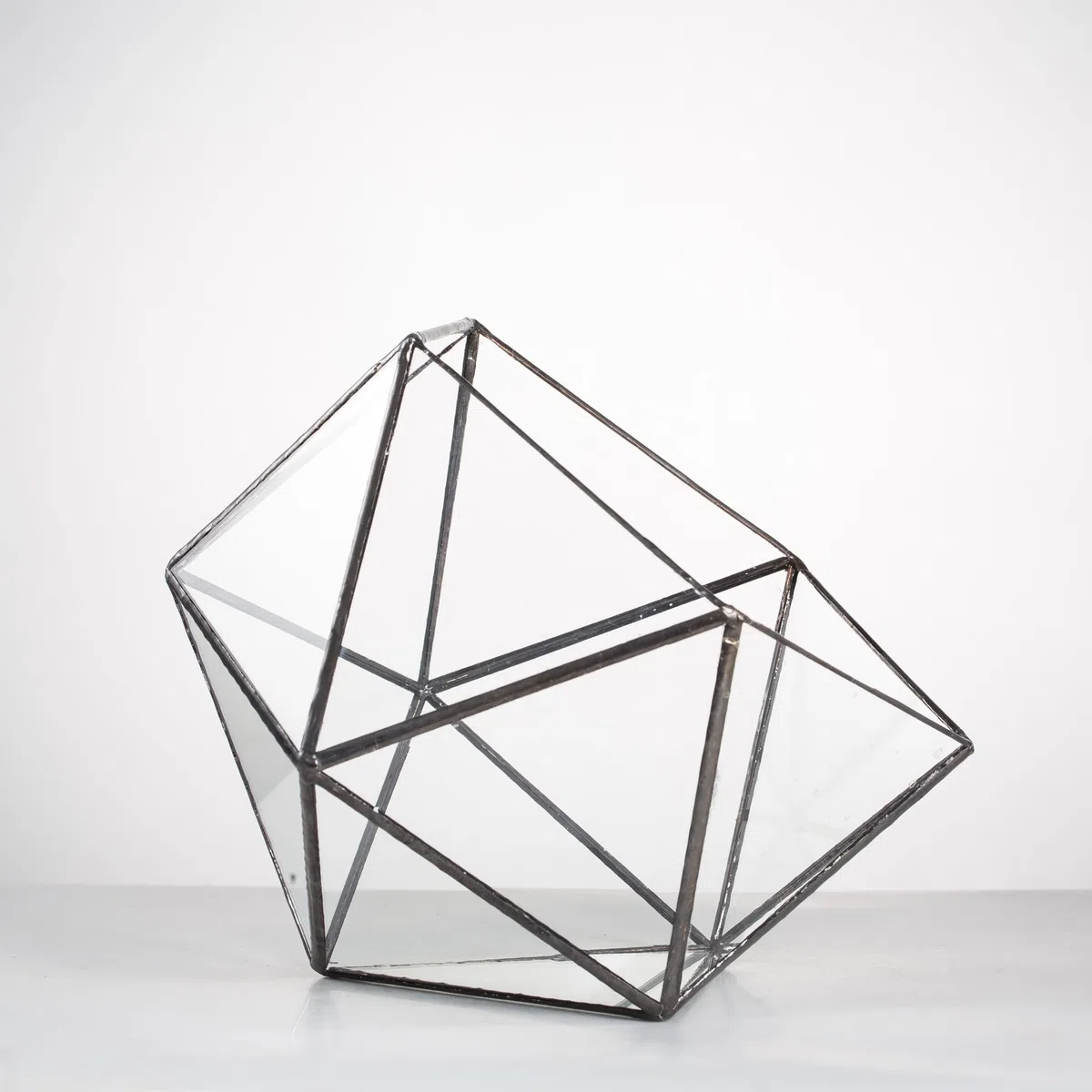 NCYP Géométrique Terrarium en Forme de Demi-sphère Triangulaire en Verre Fait à la Main, Pot de Fleurs pour bonsaï, Table Décoration pour Plantes Grasses (Pas de Plantes)