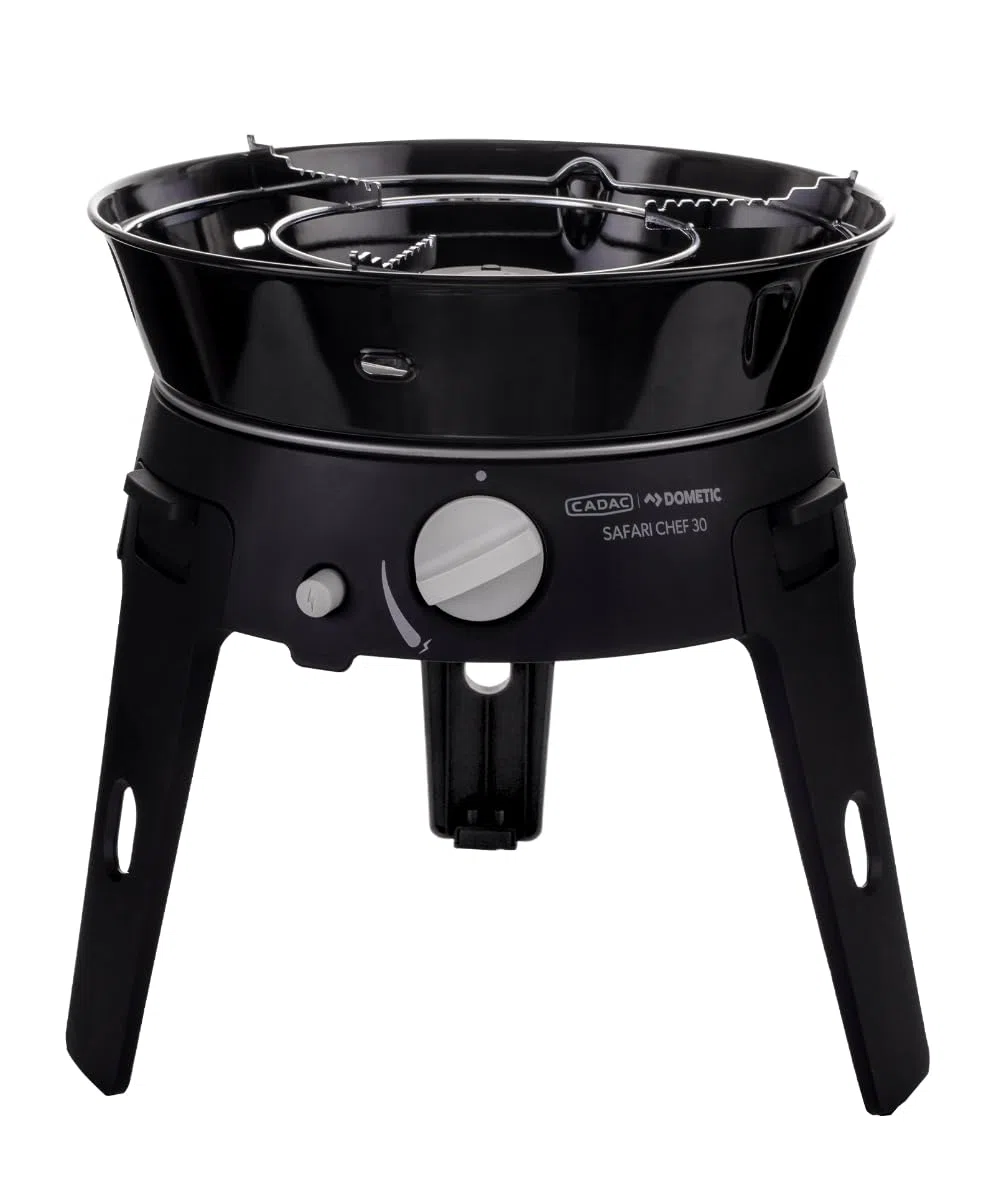 CADAC - Safari Chef 30 HP Combo - Barbecues portables - Revêtement céramique GreenGrill - Incl. Housse de protection - Camping - Les incontournables du barbecue - Utilisation en extérieur