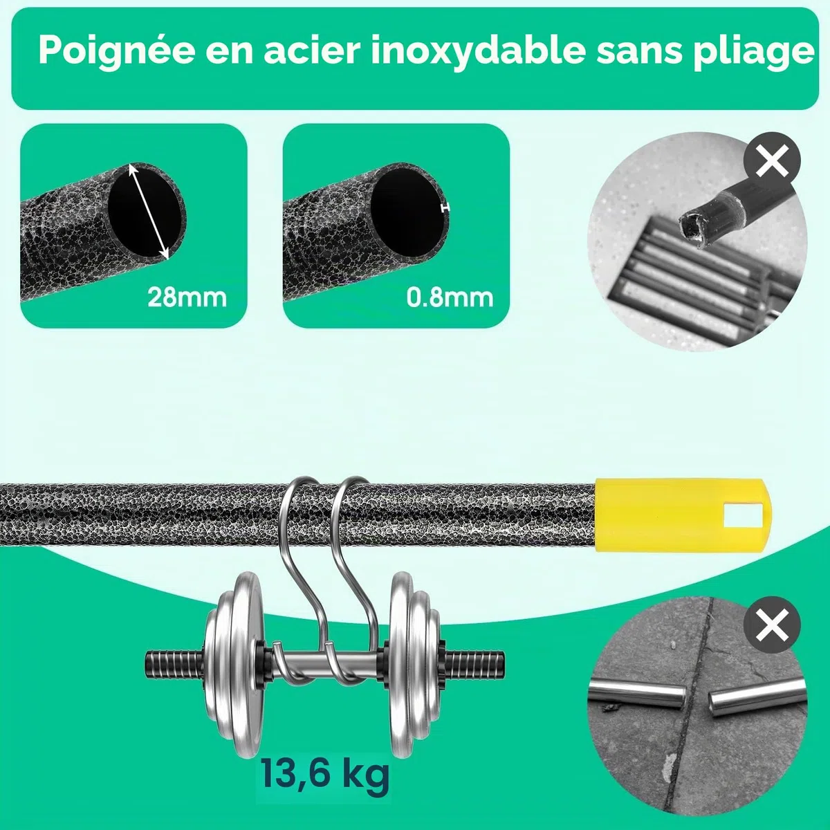 Râteau de nivellement de pelouse en métal - 182 cm - pour Le Golf, Le Jardin, la Surface - en Acier Inoxydable - 43 x 25 cm (182cm)