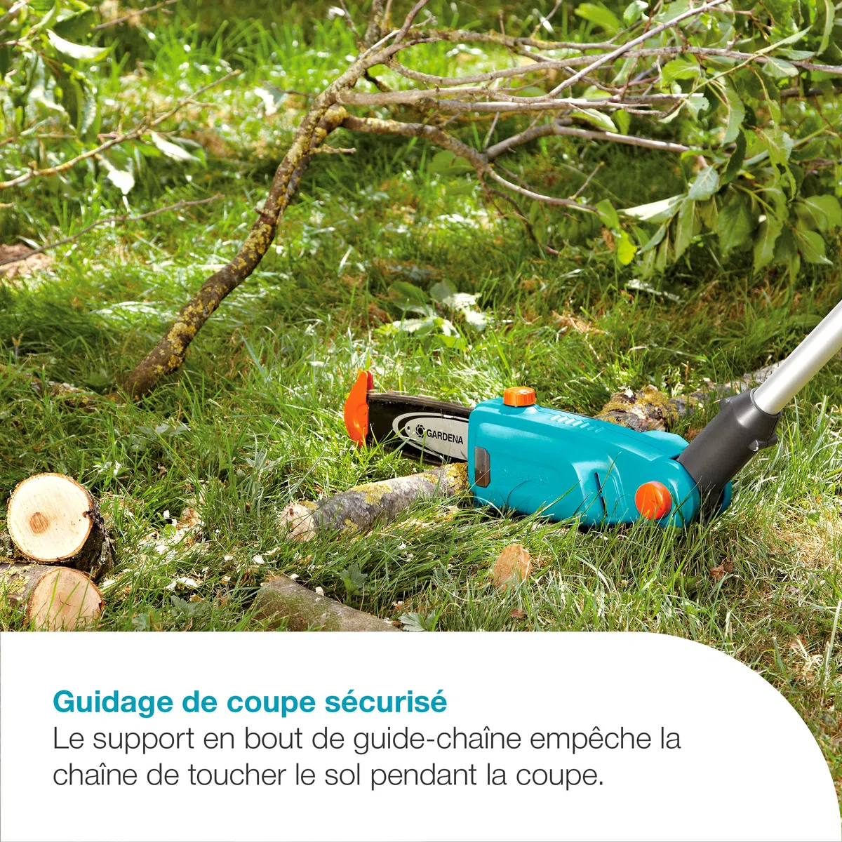 Gardena Elagueuse sur perche sur batterie TCS 20/18V P4A - sans chargeur ni batterie: Télescopique, Portée jusqu’à 4 m, Tête inclinable, Sans fil (14770-55)