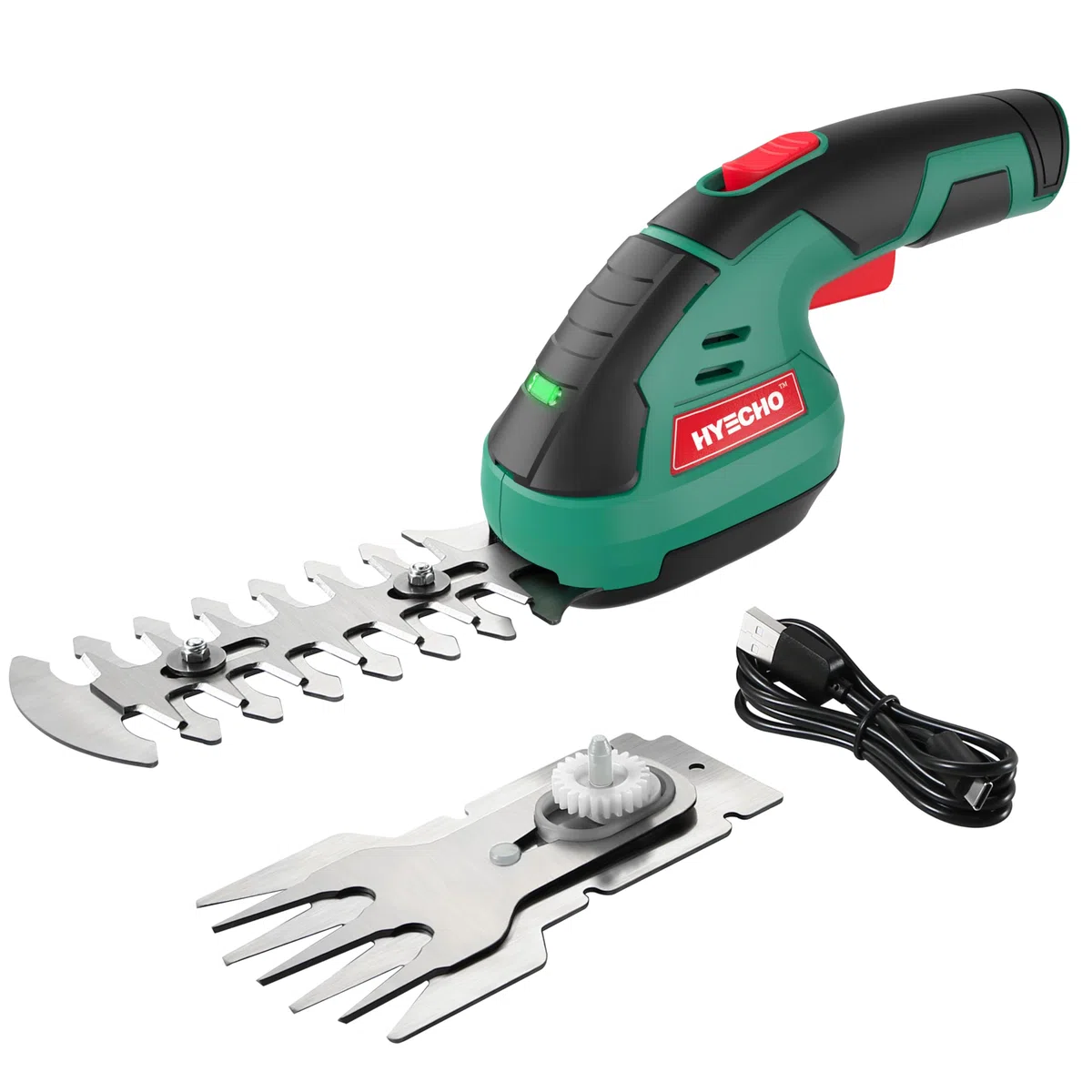 Taille Haie sans Fil, Taille Haie 2 en 1, Batterie Intégrée 7,2 V 2 Ah, 2 Lames, Taille Haie électrique avec clé de Sécurité, Convient pour Le Désherbage et l'élagage des Arbres