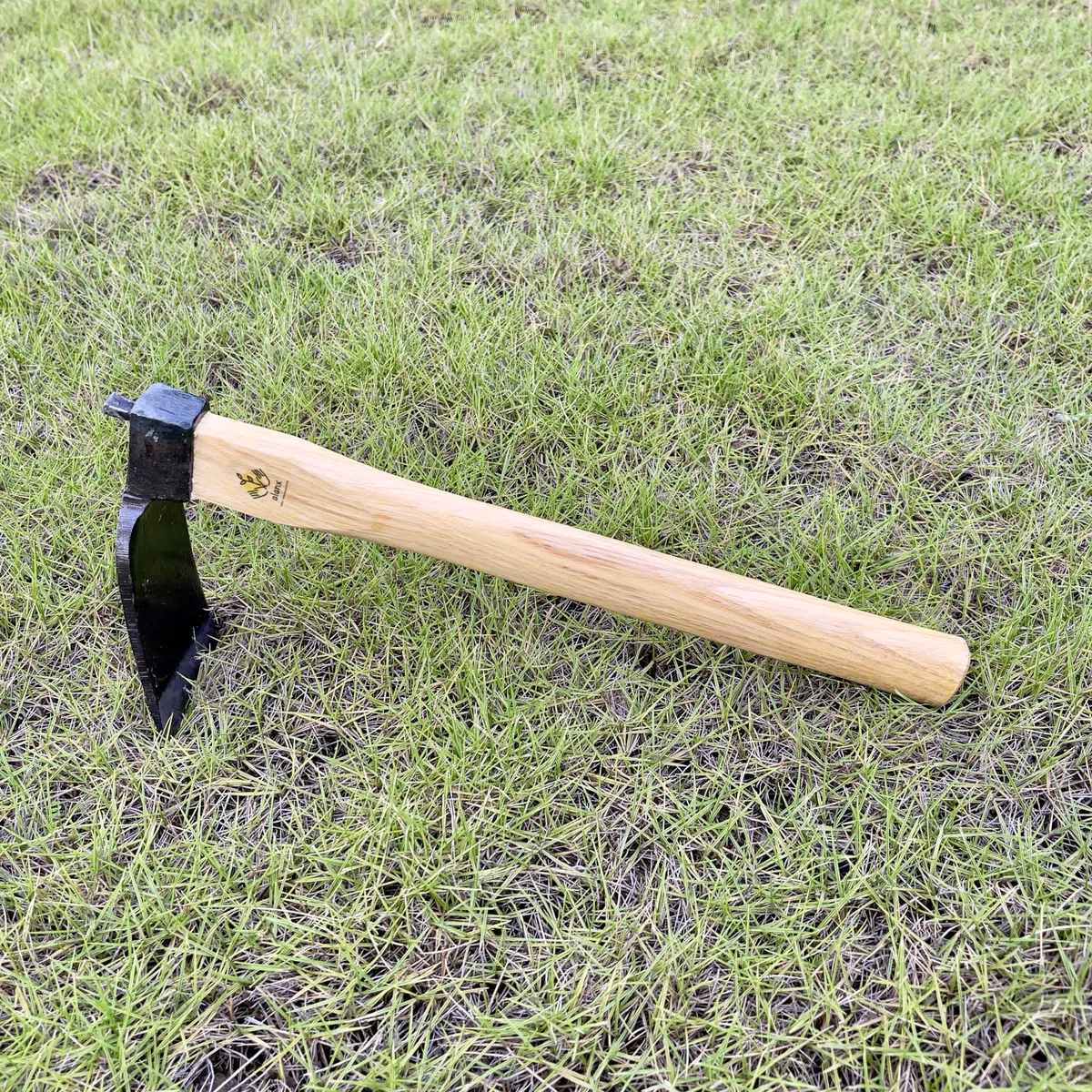 Binette de style japonais robuste de 35,6 cm, sans soudure, outil de jardinage, manche en chêne, pour creuser, désherber et planter
