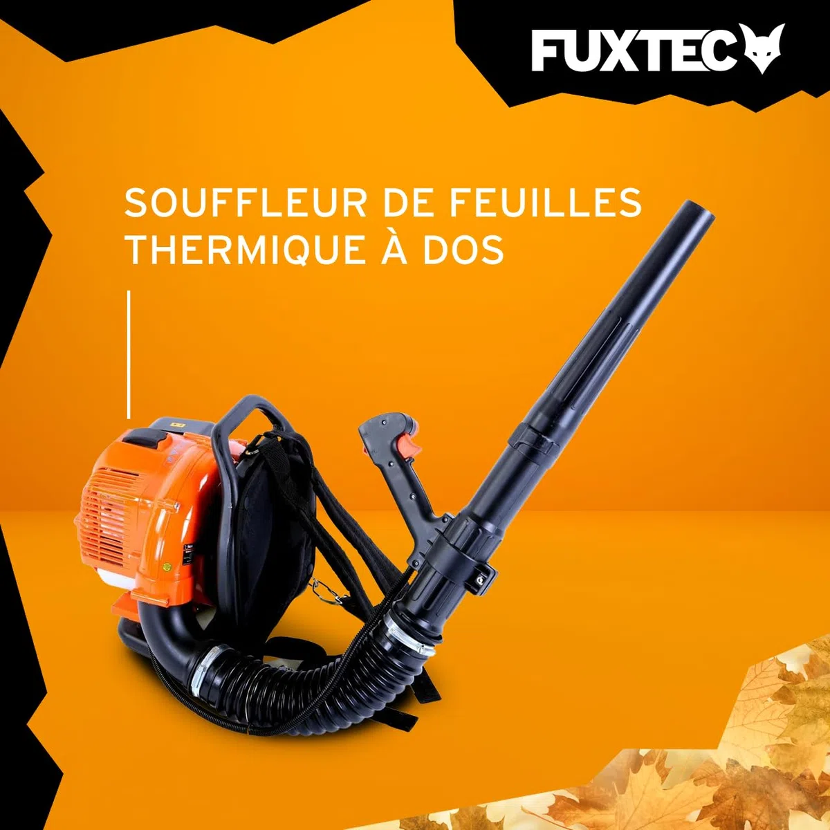 Souffleur À Dos Thermique FUXTEC FX-LB133T, 900W, 33cm3; Vitesse Soufflage 300 Km/h - pour Grandes Surfaces - Souffleur De Feuilles Portatif, Sac à Dos