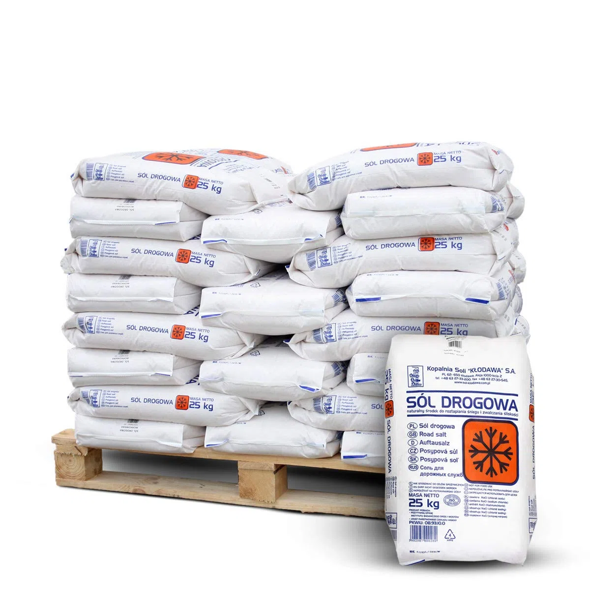 PALIGO Sel de déneigement - Sel de déneigement - Sel de route - 25 kg x 40 sacs de 1000 kg / 1 palette