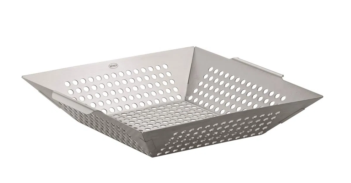RÖSLE Poêle à grillades en acier inoxydable 18/10 avec perforations pour gril et four