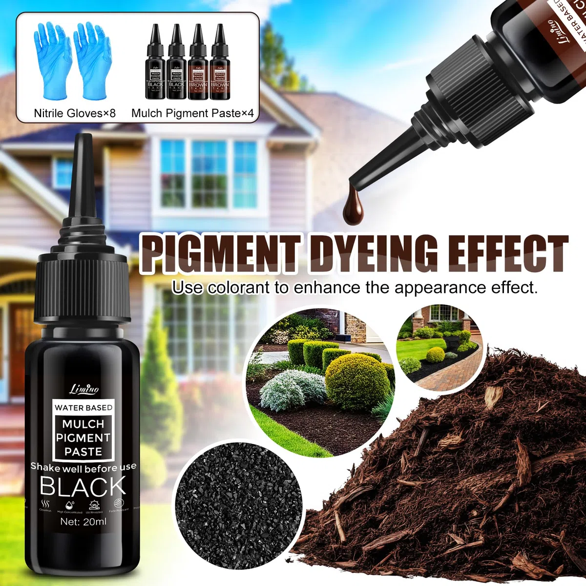 Liant à gravier avec couleur – Kit de couleur 3 en 1 (transparent, noir, marron), colle à paillage pour paysages de gravier, colle à gravier extra forte pour l'extérieur pour chemins, jardin, terrasse