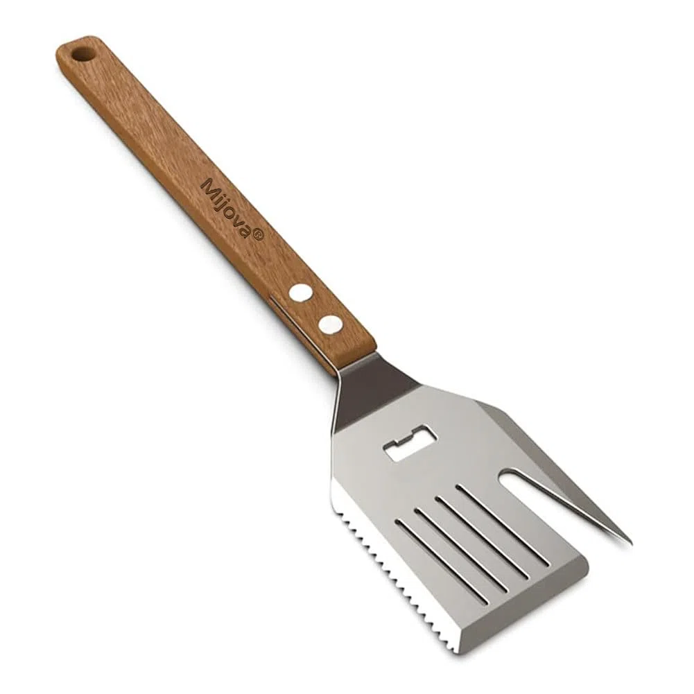 Spatula pour barbecue pour gril extérieur, outil multifonction pour barbecue, accessoires de gril extra longs, paquet boîte, plus de plaisir, plus d’efficacité, accessoires de barbecue en acier