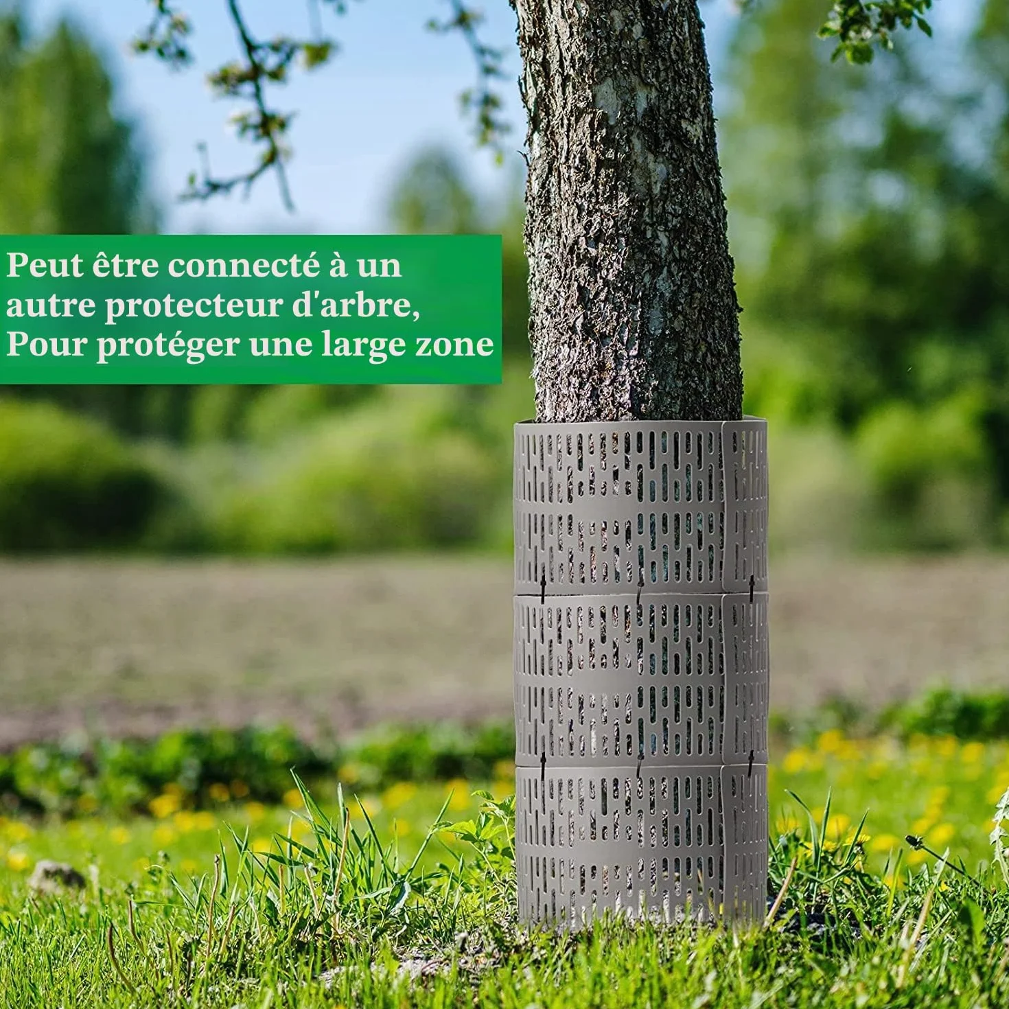 LATERN 8 Pièces Protecteurs de Plantes et Troncs d'Arbres, 20cm Garde d'Arbre en Plastique Maille Extensible avec Crochets de Verrouillage