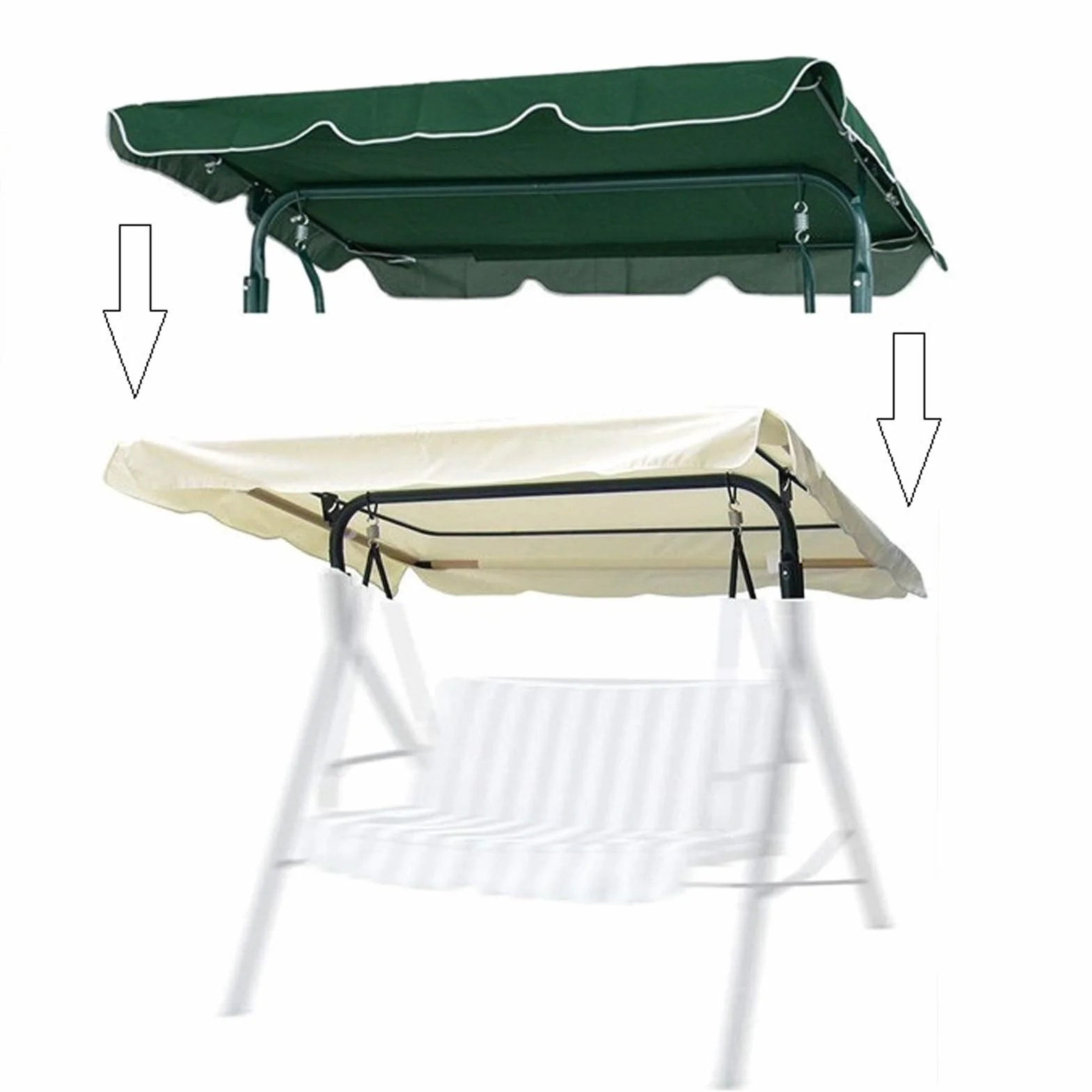 Auvent imperméable de Rechange pour Balancelle Jardin UV Resistant 7195x125x15 CM