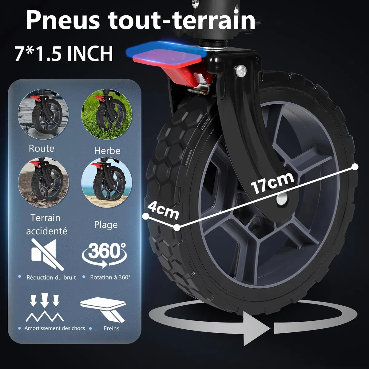 Sekey XXL Plus Chariot Pliable de Jardin 200L 150KG, Chariot de Transport Tout-Terrain avec Freins, Breveté Pliable dans Quatre Directions SE4010, Noir Profond