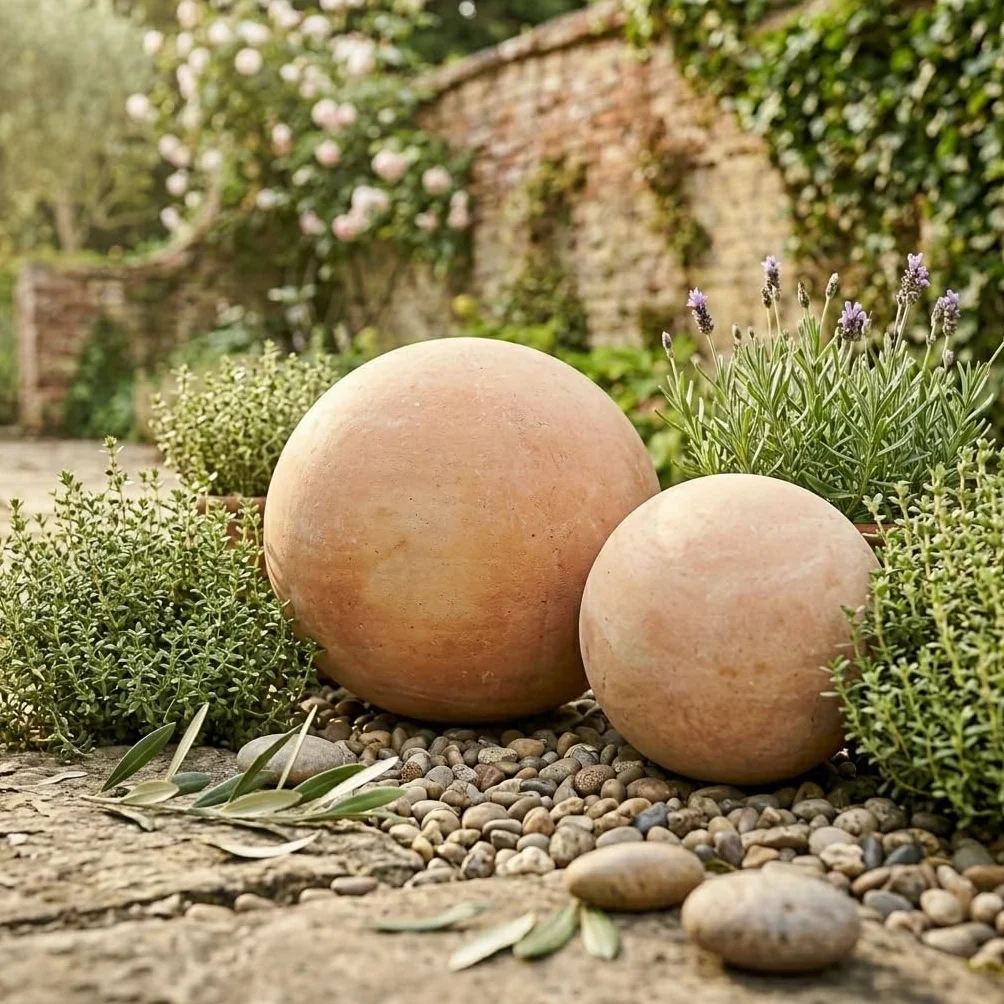 teramico Boules en Terre Cuite massives pour Durer : formées à la Main, résistantes au Gel et dans de Nombreuses Tailles pour Le Jardin (12cm, 16cm, 20cm et 28cm)