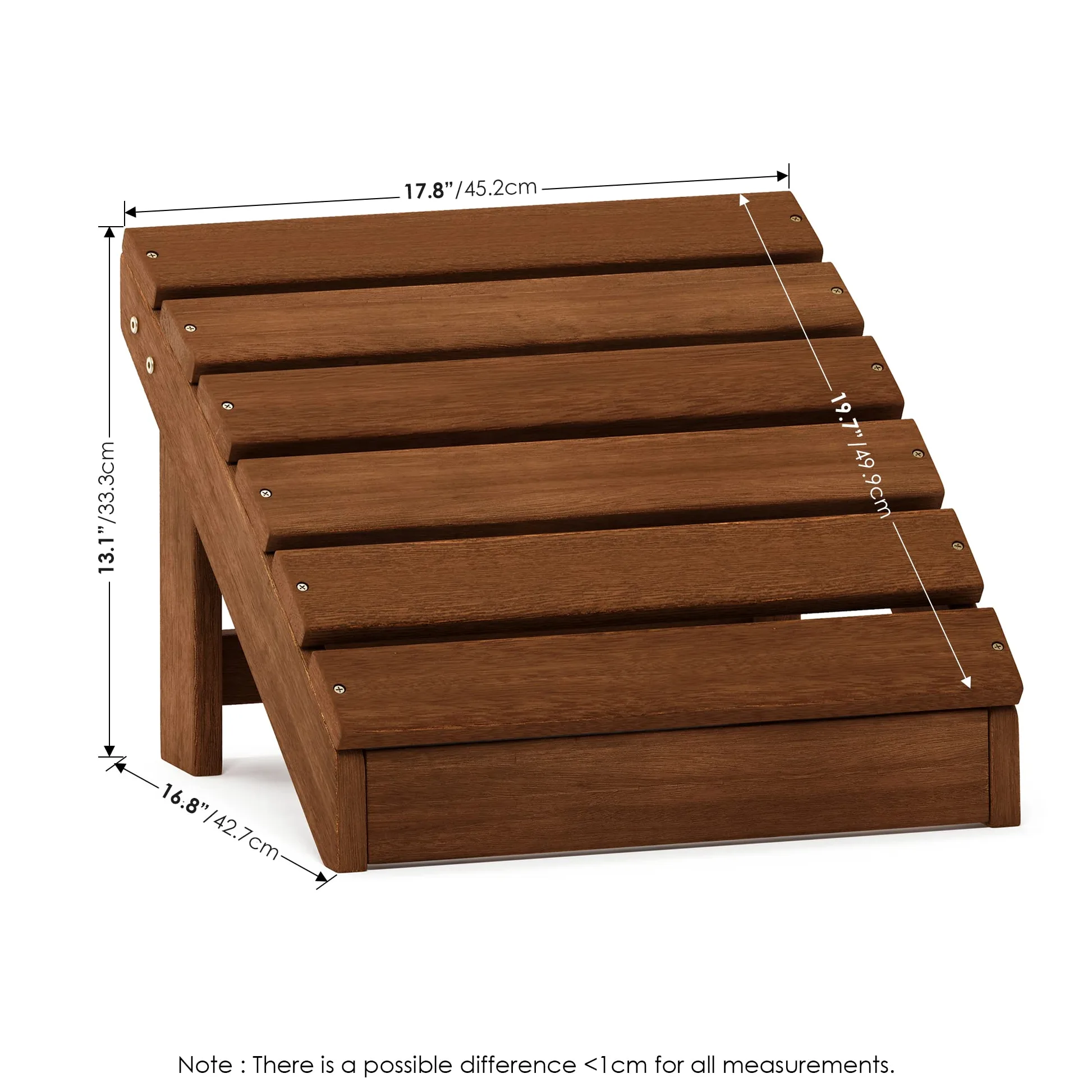Furinno Tioman Small Hardwood Repose-Pieds Adirondack à L'Huile de Teck, Naturel, Bois dense, One Size