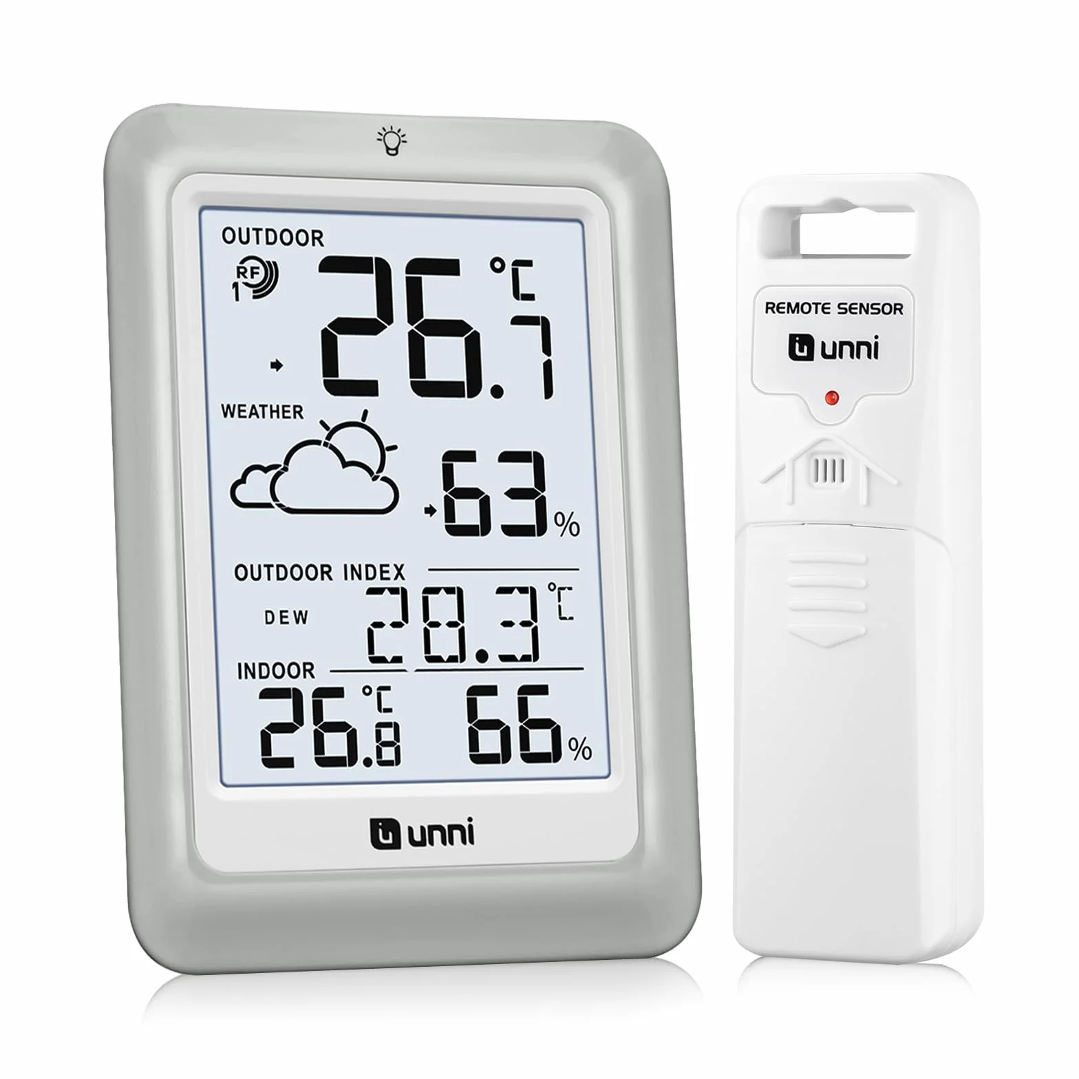 Station Météo Sans Fil Numérique Thermomètre Hygromètre Intérieur Extérieur avec Capteur 100m