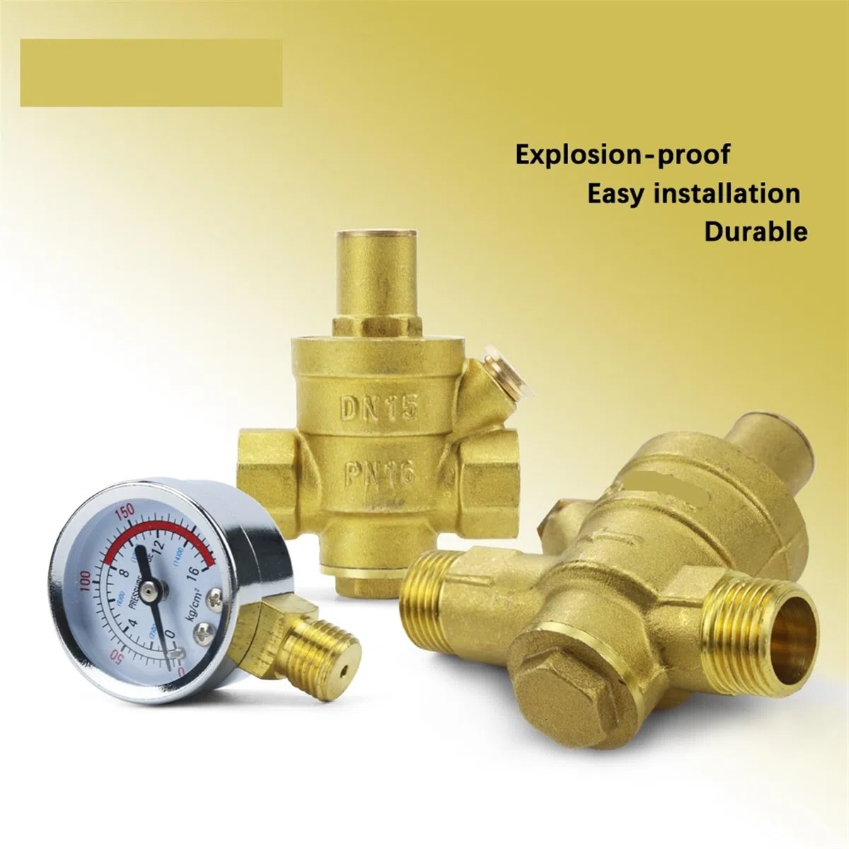 Réducteur de Pression d'Eau Professionnel Vanne de réduction de pression d'eau du robinet en laiton à filetage mâle/femelle 1/2" 3/4" 1" 2" DN15/DN20/DN32/DN50 pour Réguler La Pression(DN40 Female)