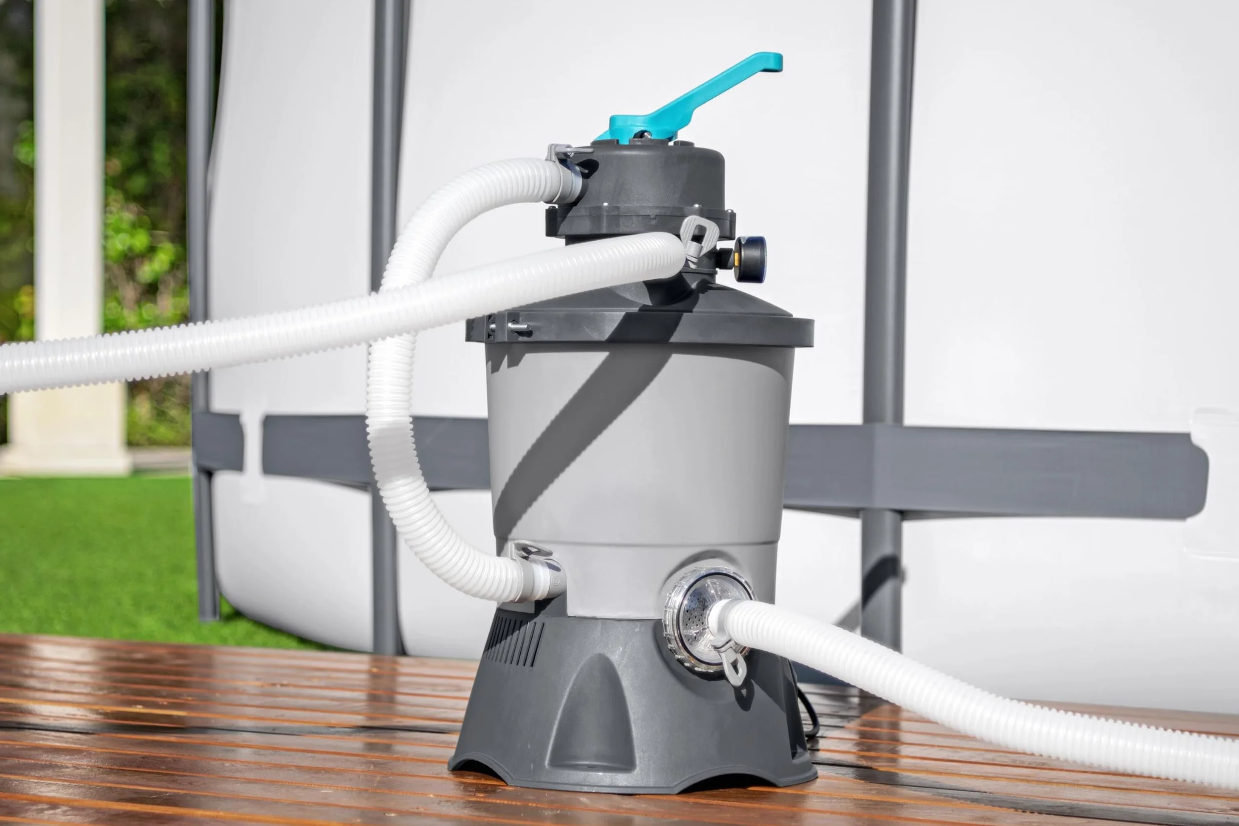 Bestway Pompe de filtration à sable pour piscine hors sol 3 596 L - 30,6 cm x 30,6 cm x 62 cm - Gris/Vert